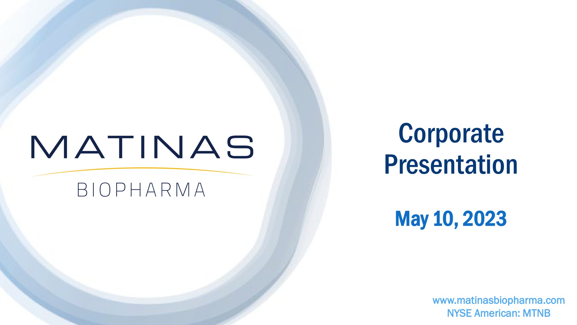 corporate presentation may | Matinas BioPharma