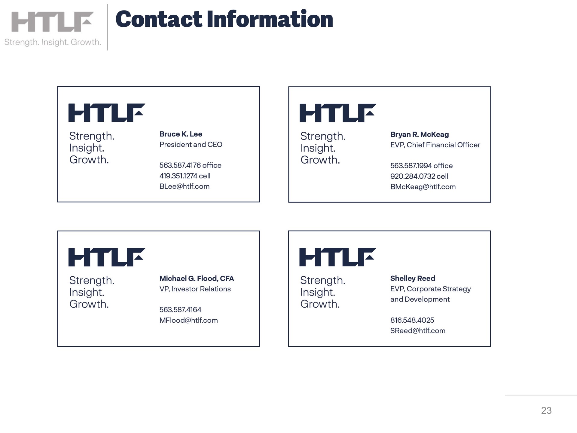 contact information | Heartland Financial USA