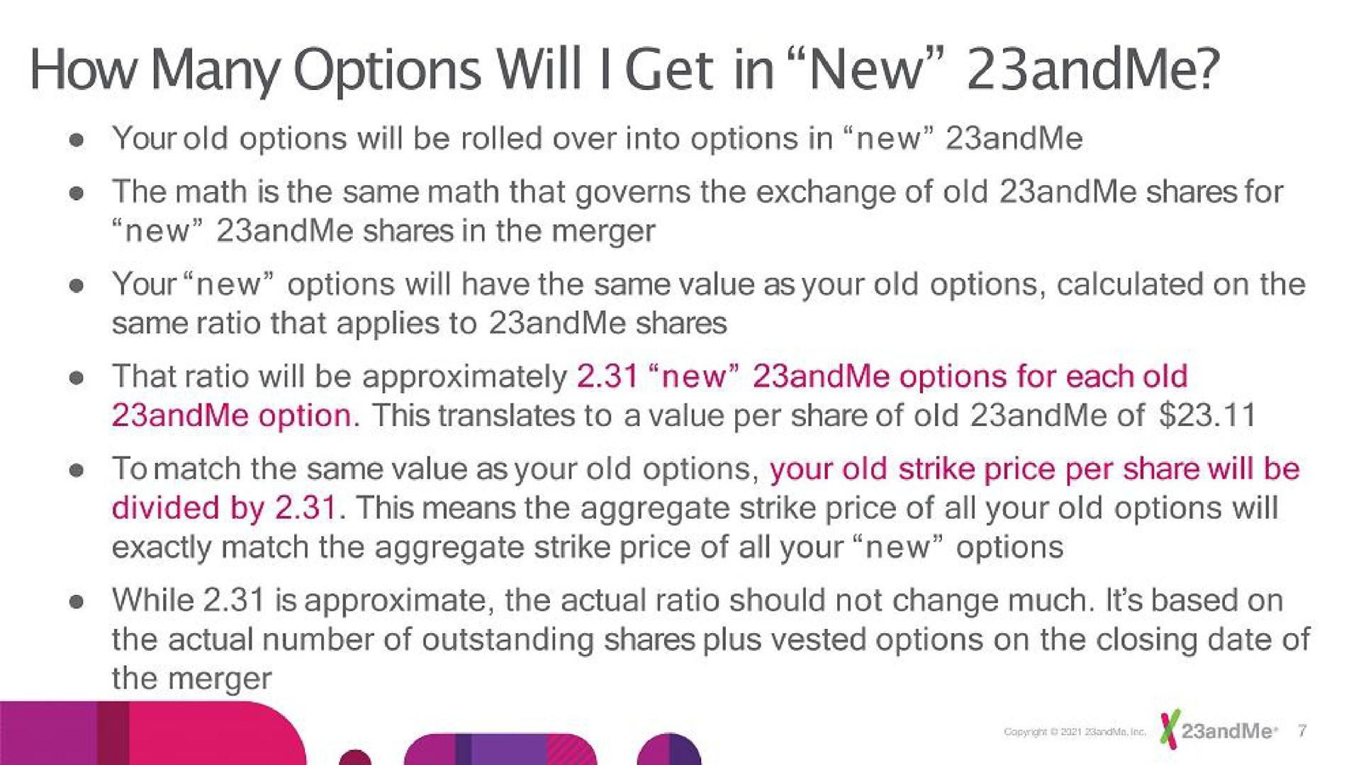 how many options will get in new | 23andMe