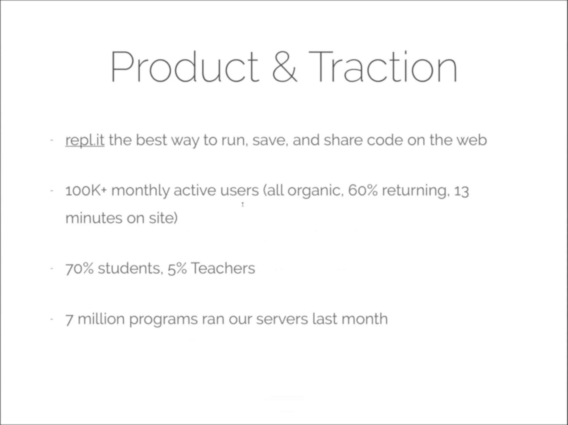 product traction | Replit