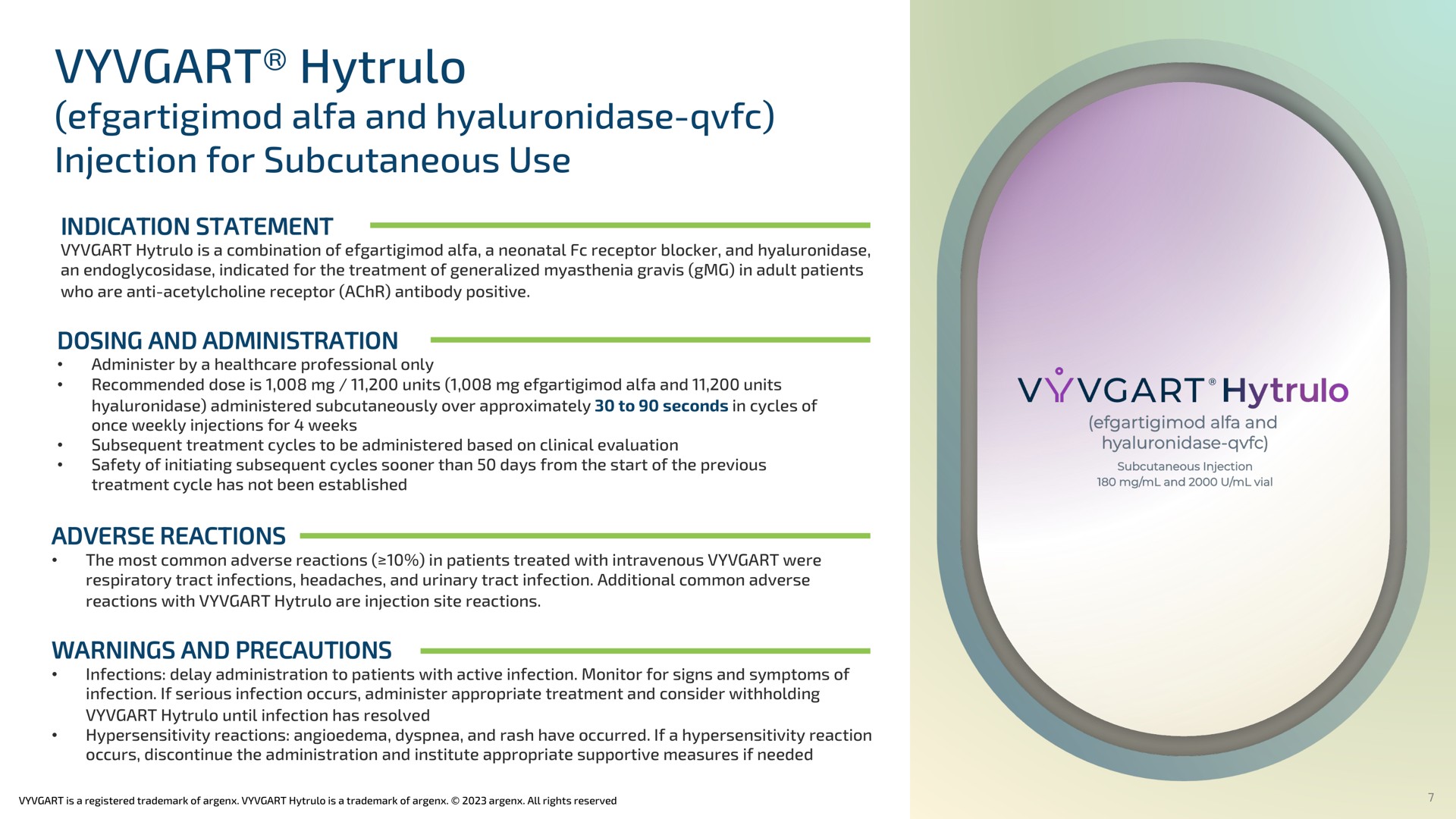 alfa and hyaluronidase injection for subcutaneous use | argenx SE