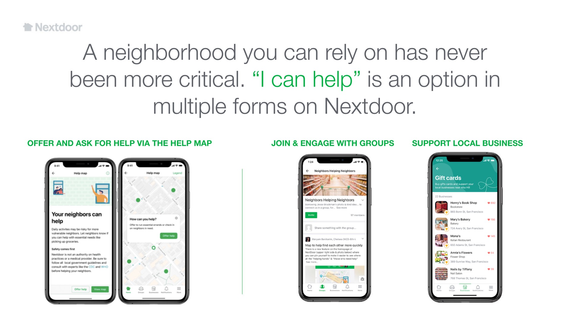 a neighborhood you can rely on has never been more critical i can help is an option in multiple forms on | Nextdoor
