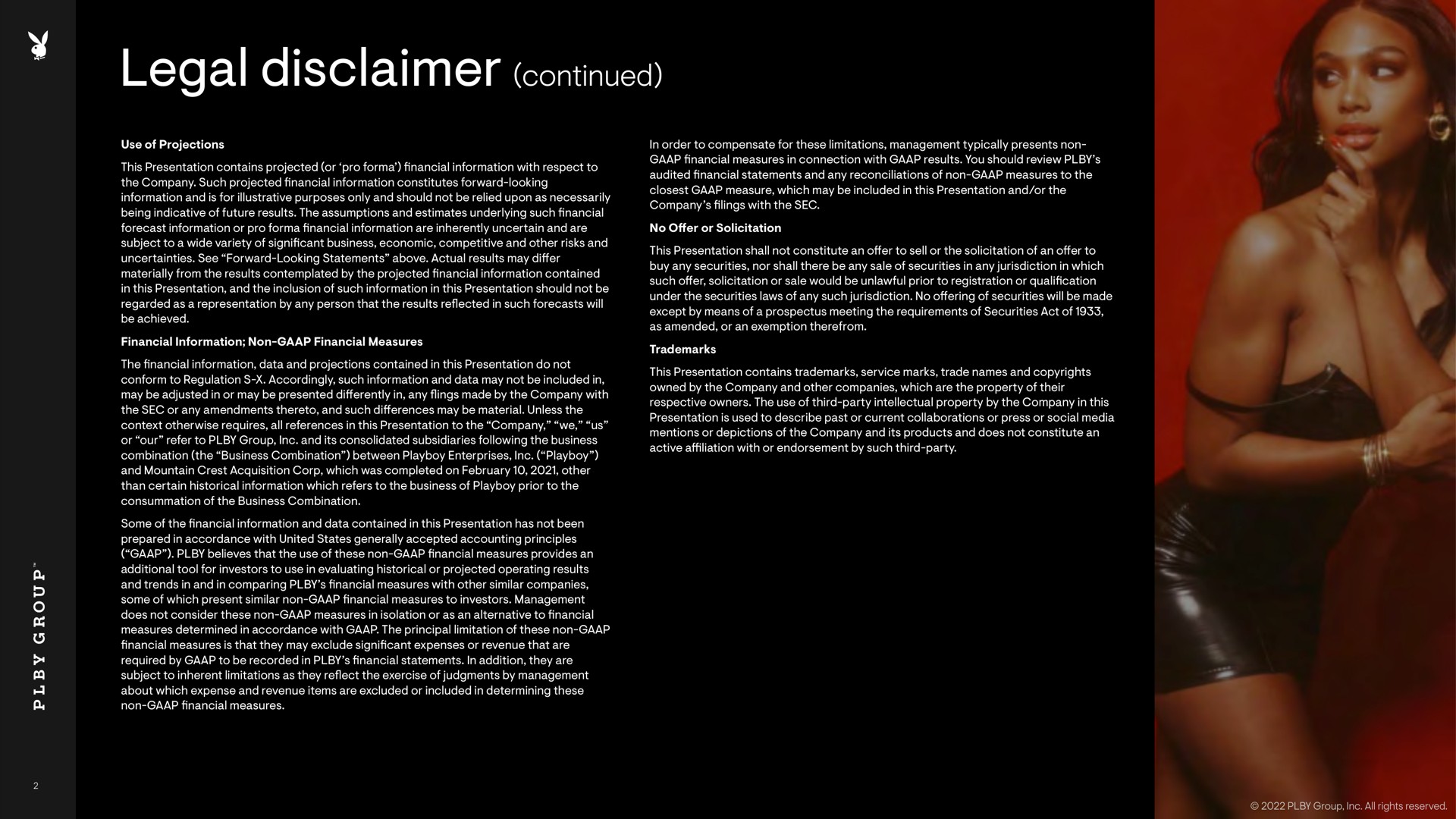 legal disclaimer continued | Playboy
