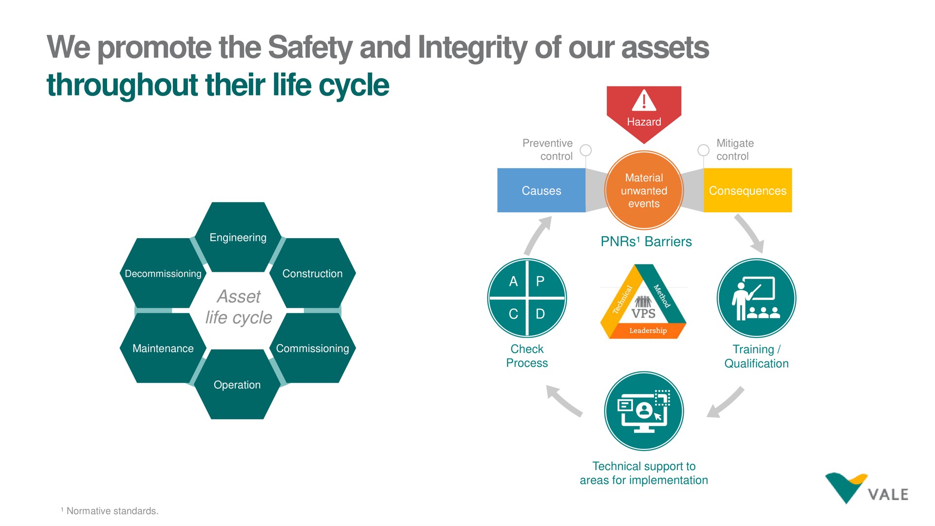 we promote the safety and integrity of our assets throughout their life cycle | Vale
