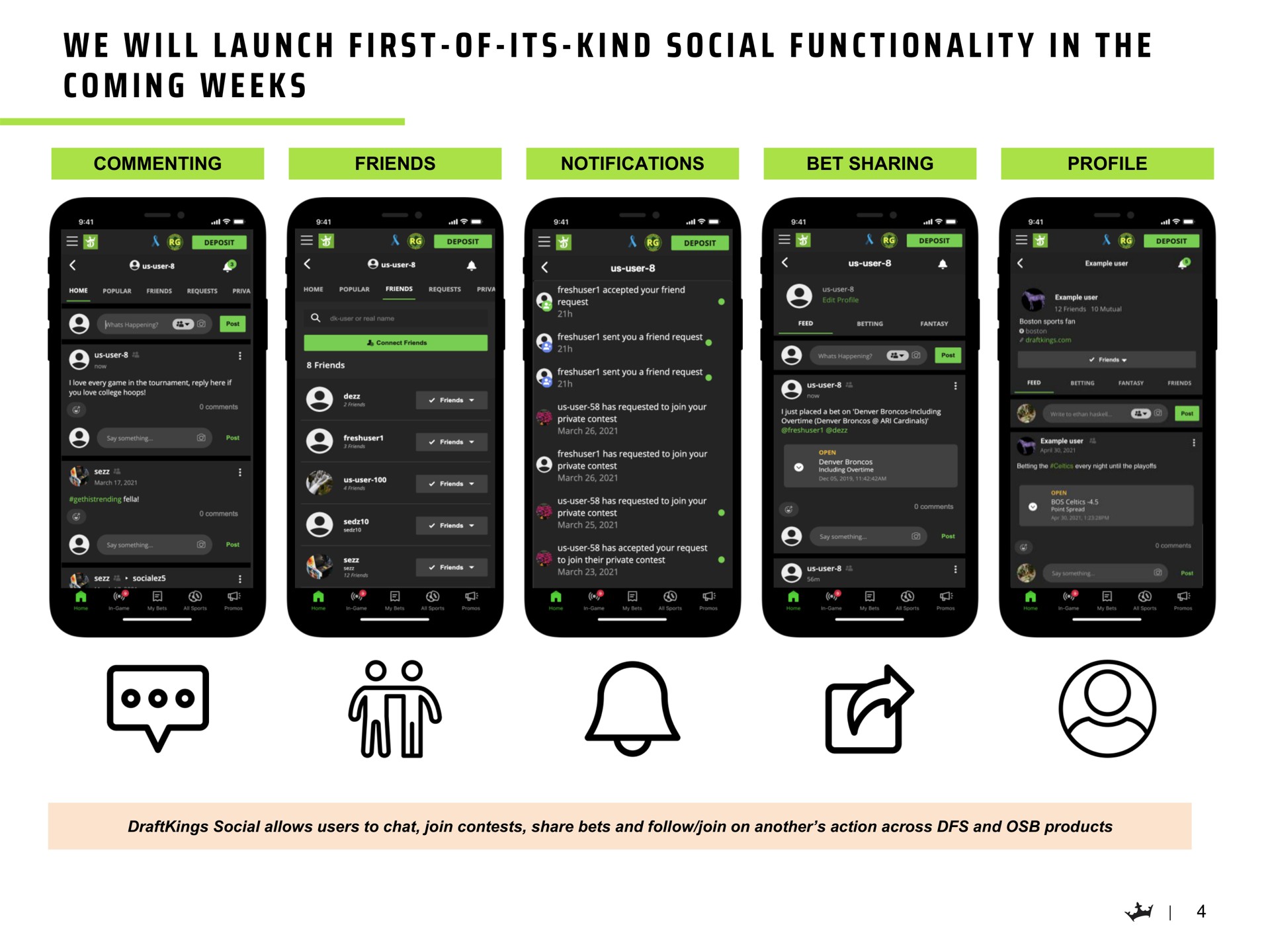 i a i i i i a i a i i i we will launch first of its kind social functionality in the coming weeks | DraftKings
