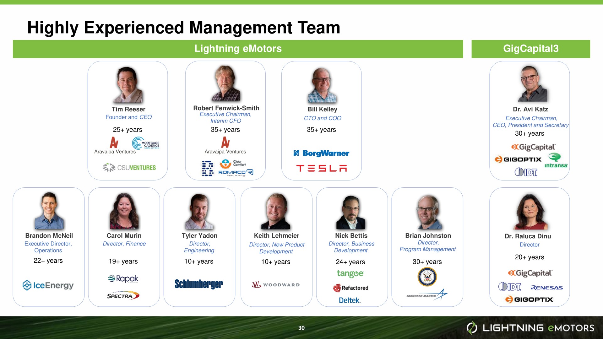 highly experienced management team gee | Lightning eMotors