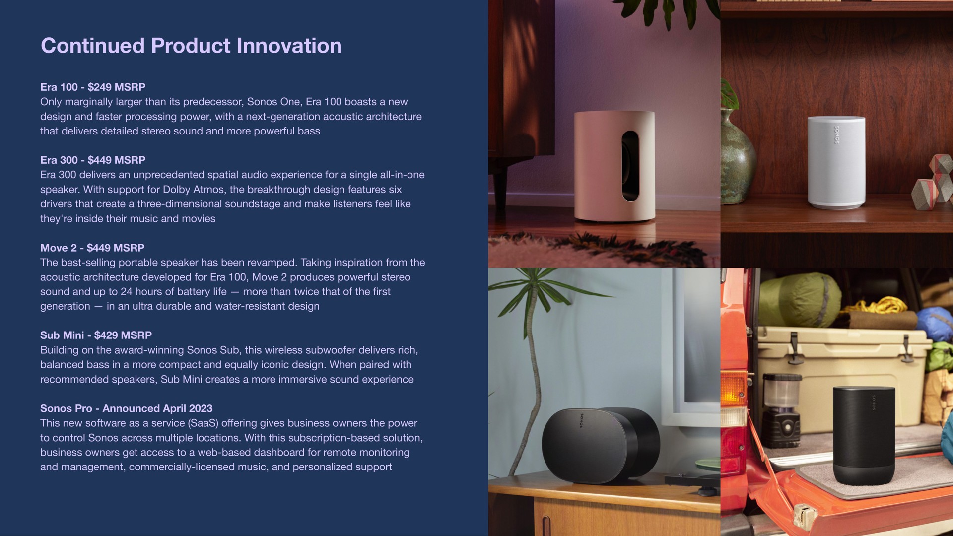 continued product innovation | Sonos