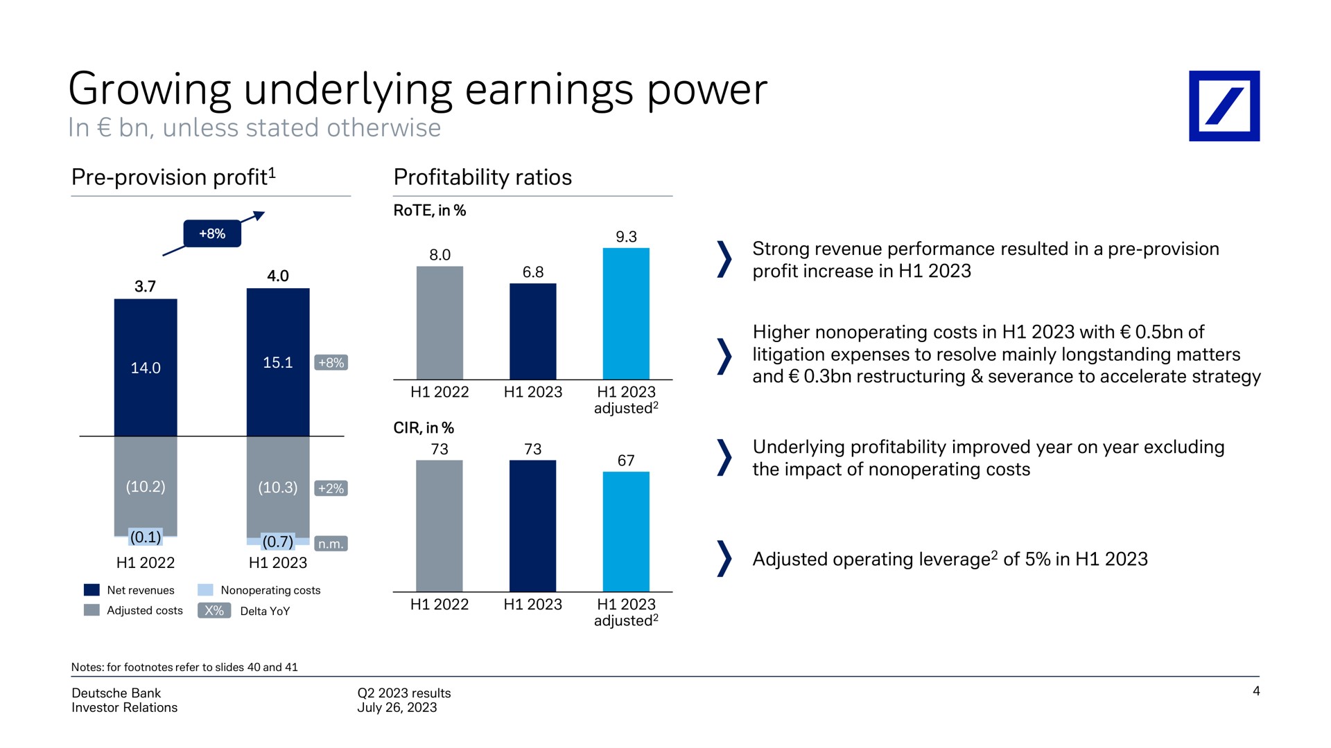 growing underlying earnings power | Deutsche Bank