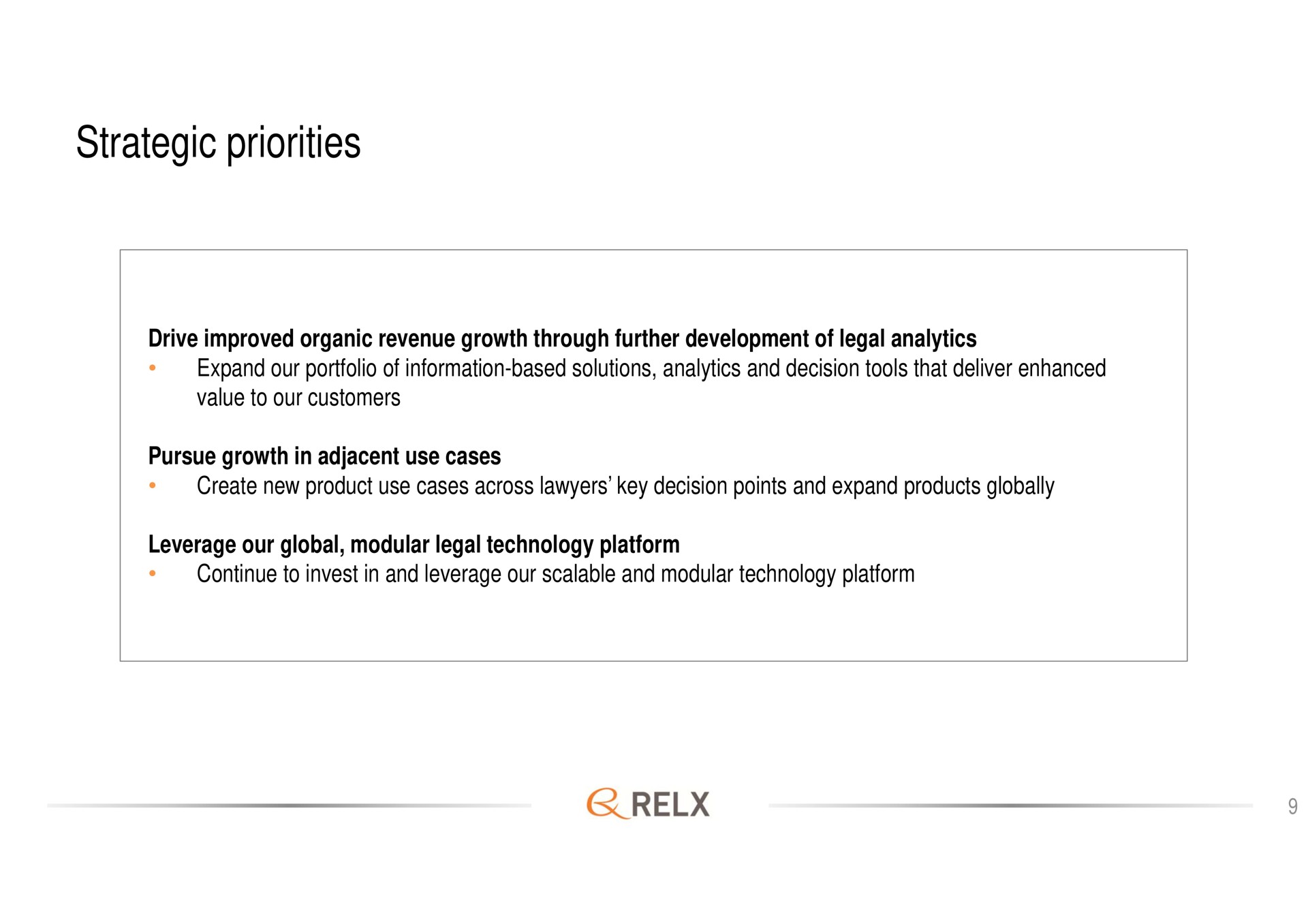 strategic priorities | RELX