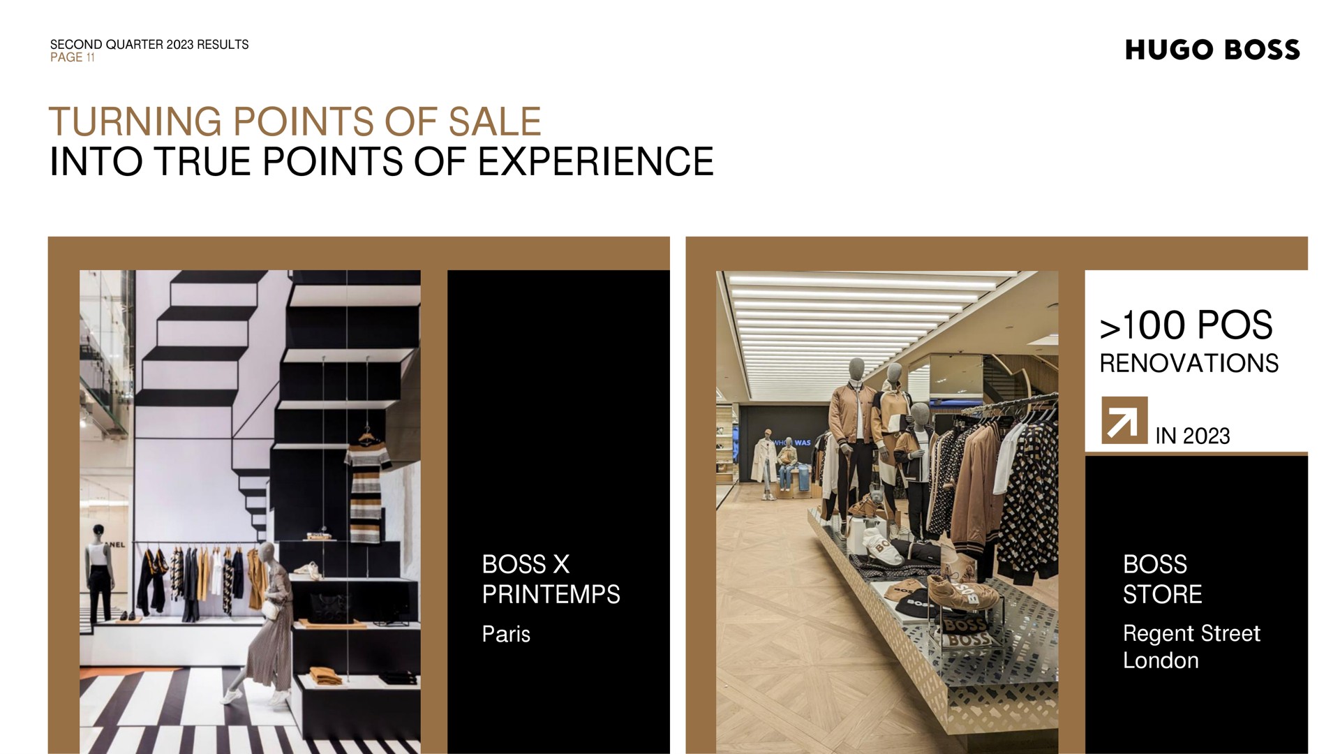 second quarter results first quarter results page turning points of sale into true points of experience boss pos renovations in boss store regent street res | Hugo Boss