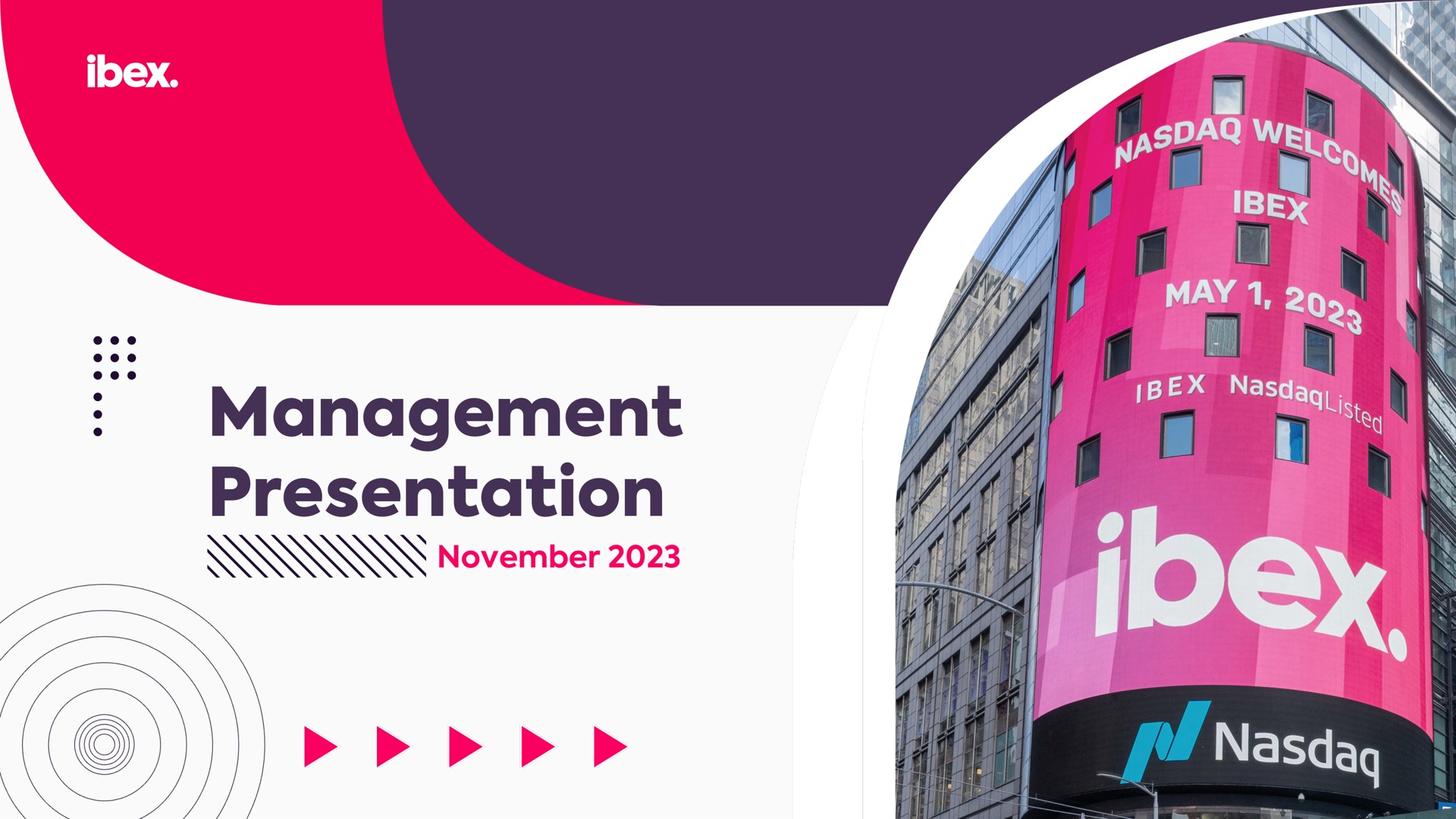 management presentation | IBEX