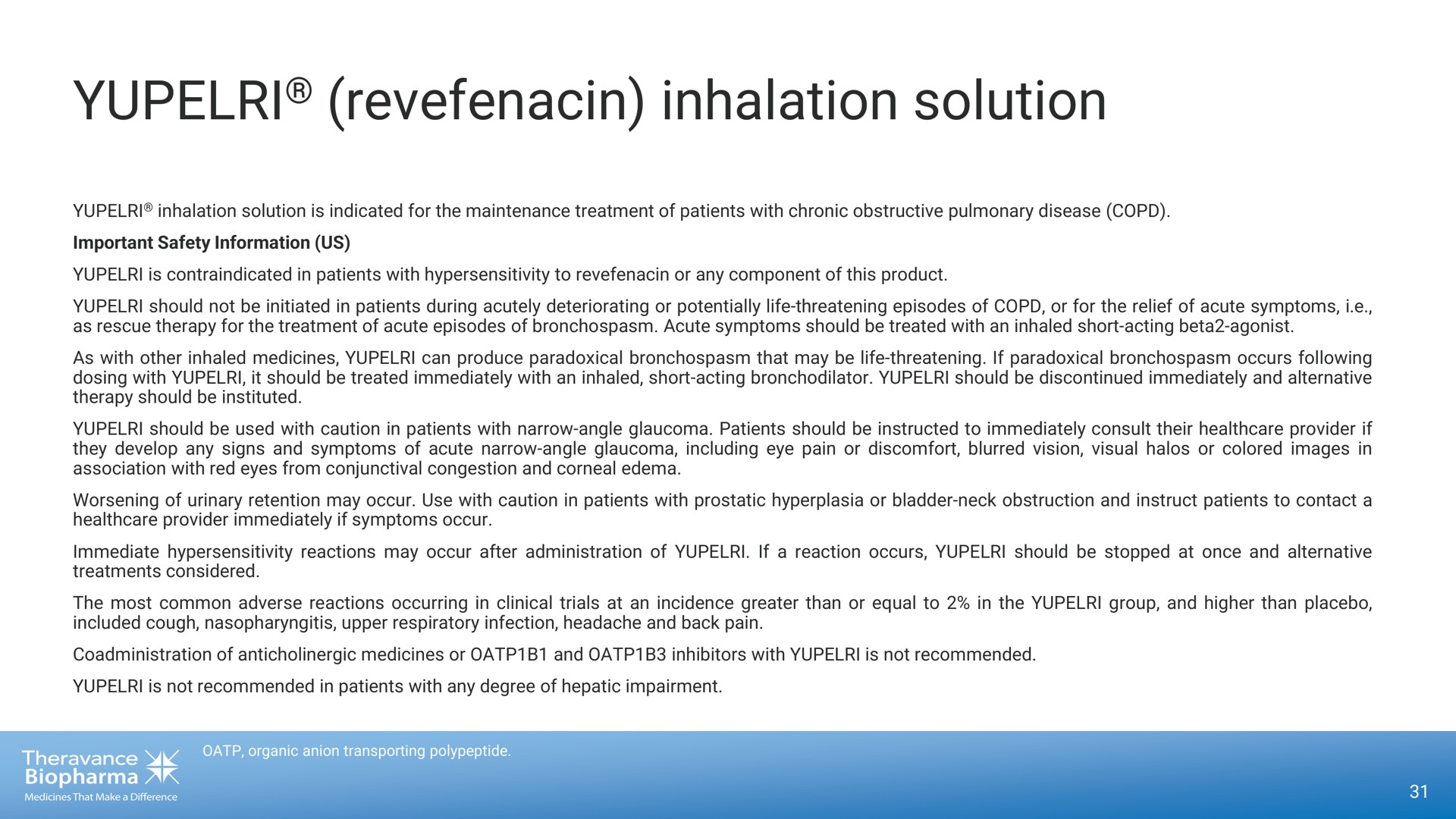inhalation solution | Theravance Biopharma