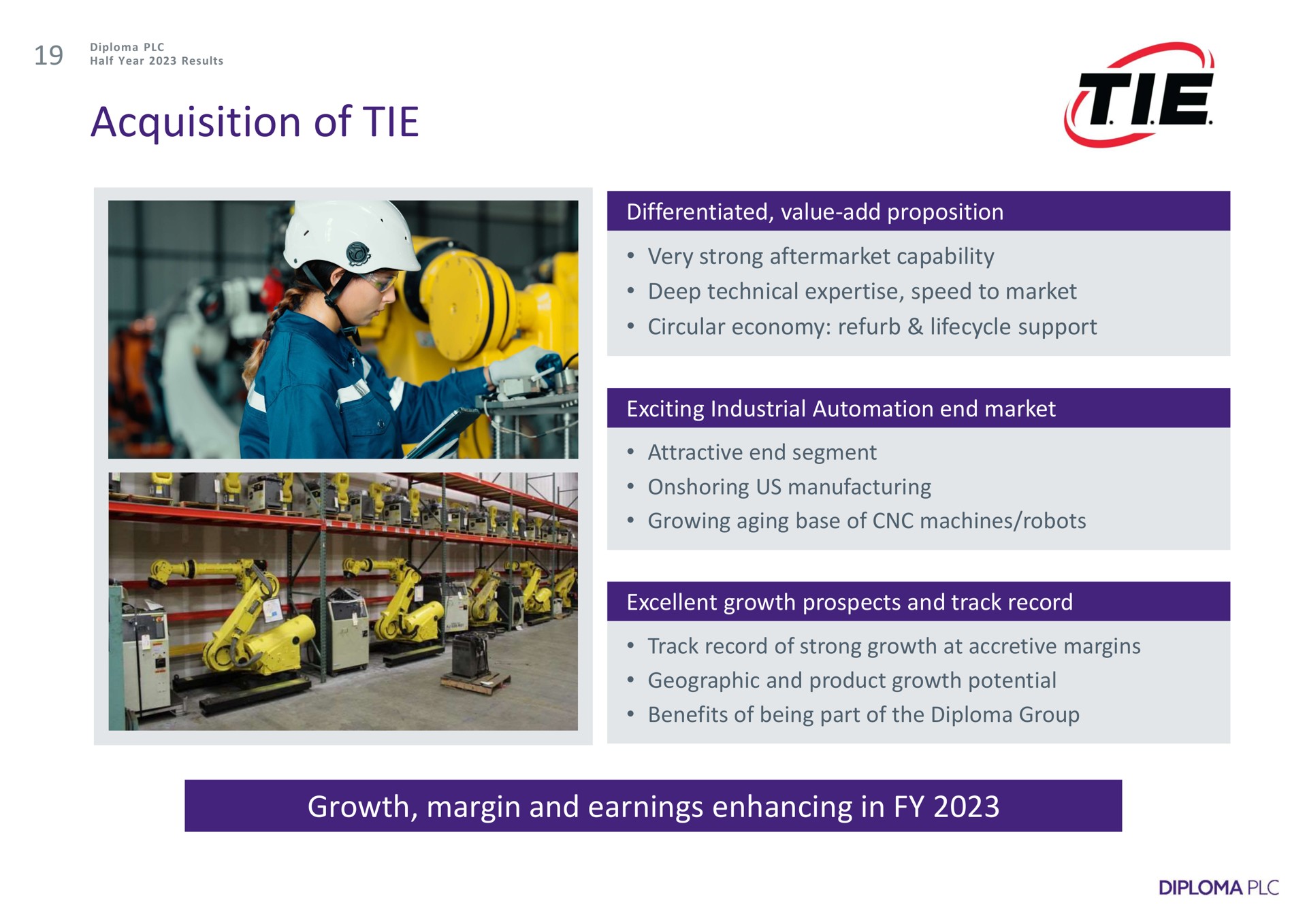 acquisition of tie growth margin and earnings enhancing in | Diploma