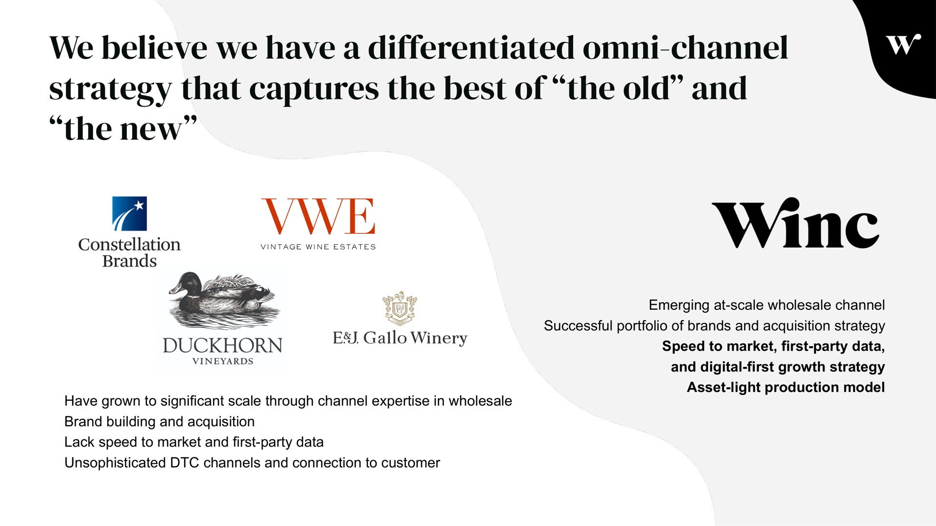 we believe we have a differentiated channel strategy that captures the best of the old and the new | Winc