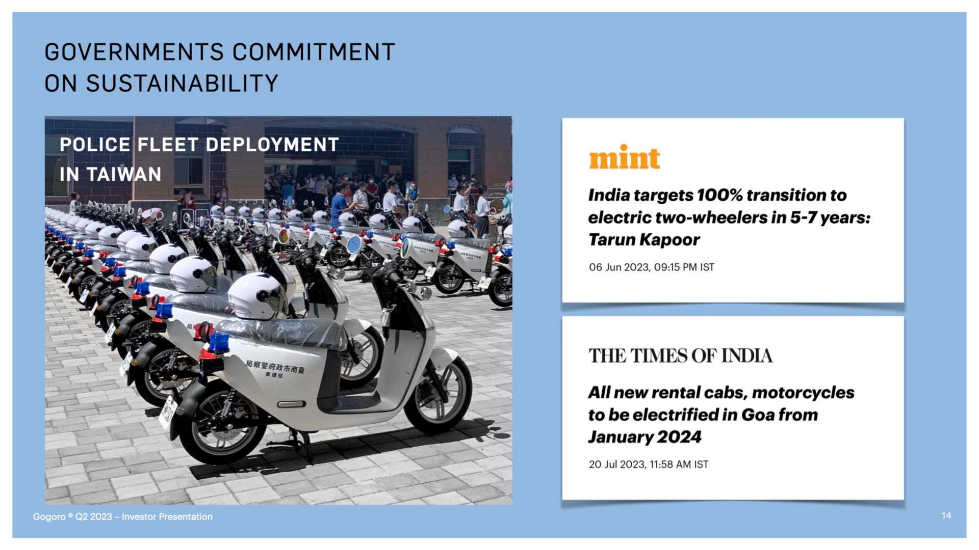 governments commitment on | Gogoro