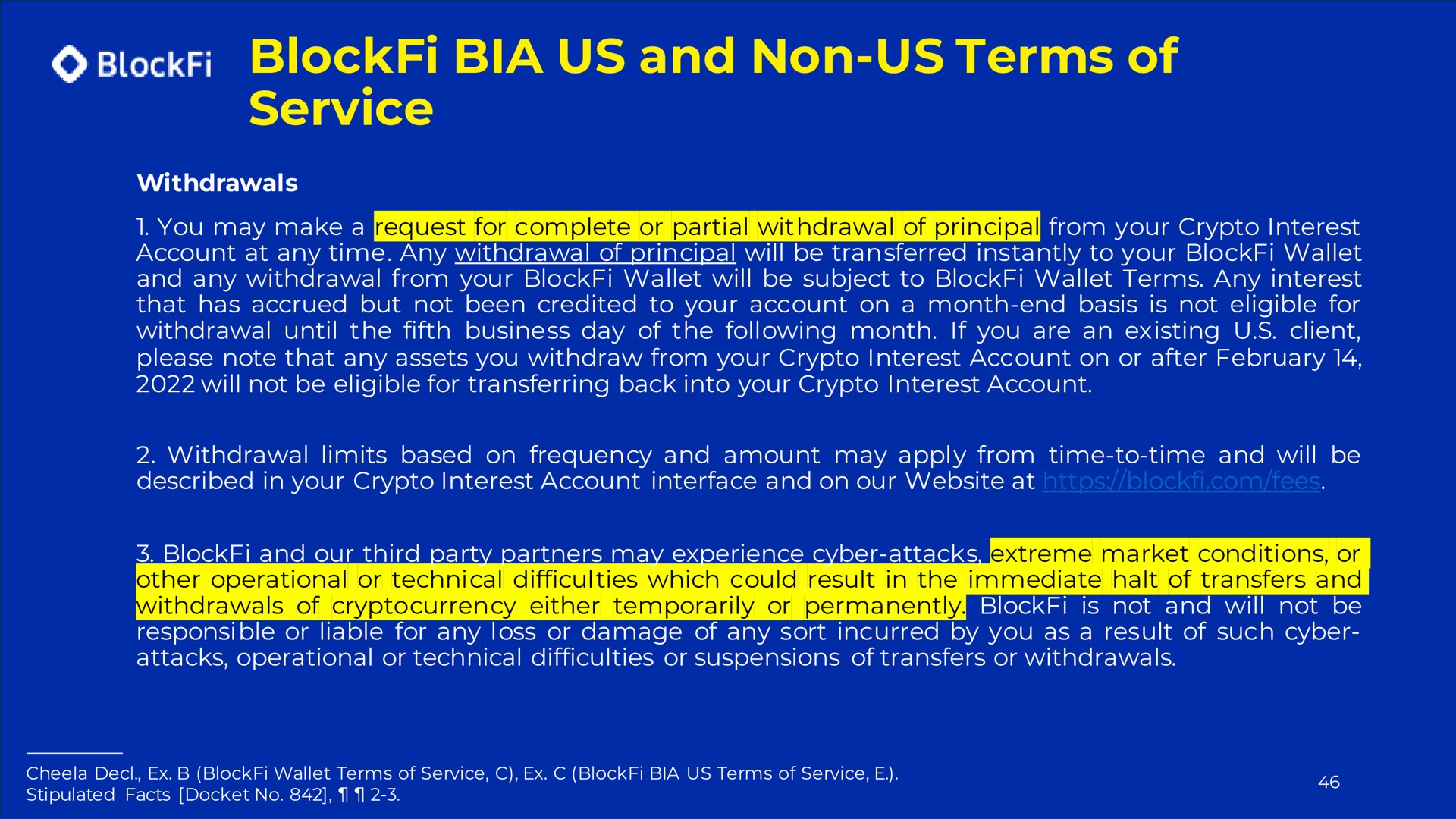 us and non us terms of service | BlockFi