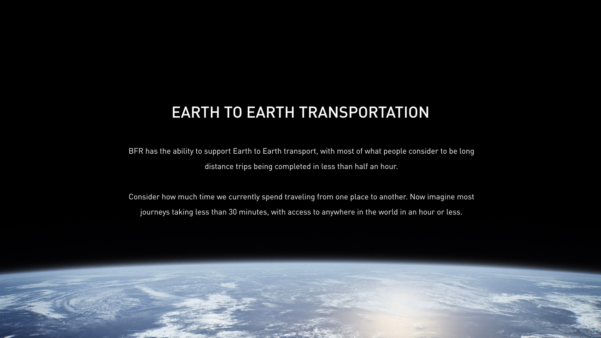 earth to earth transportation | SpaceX