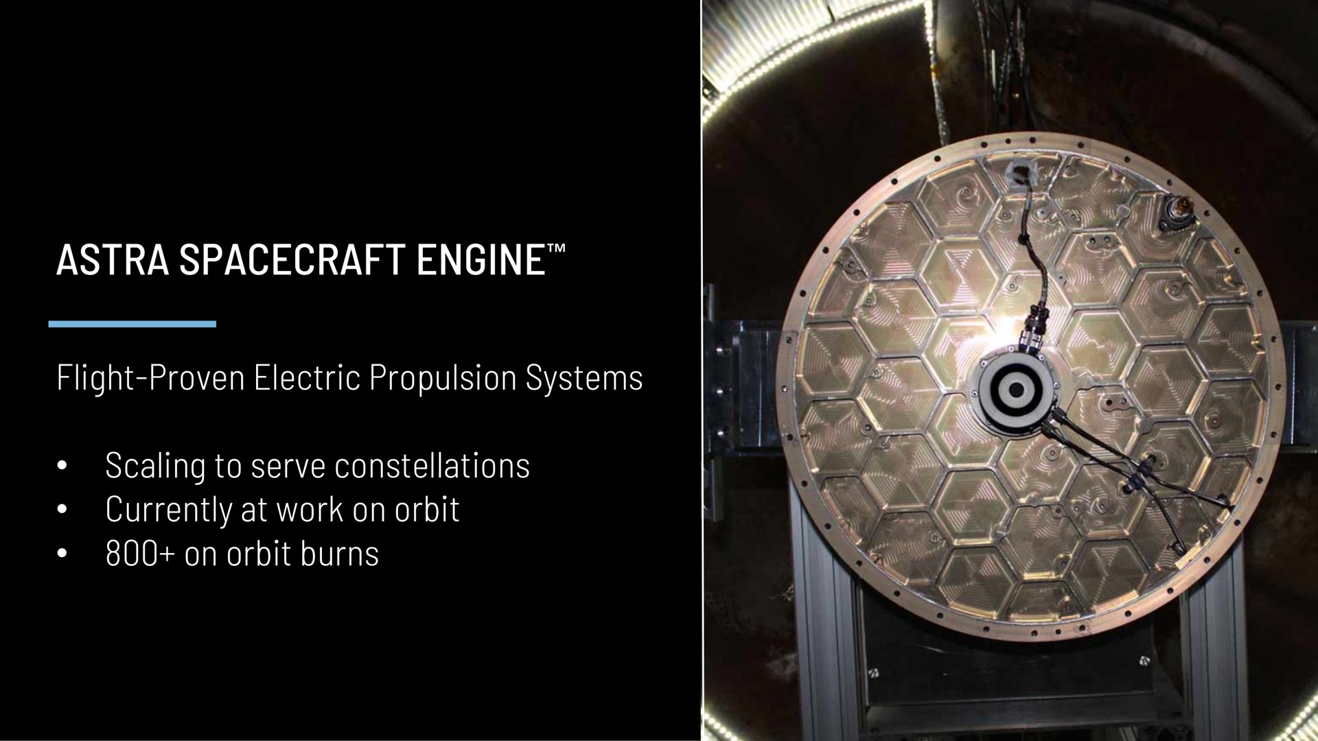 engine flight proven electric propulsion systems scaling to serve constellations currently at work on orbit on orbit burns | Astra