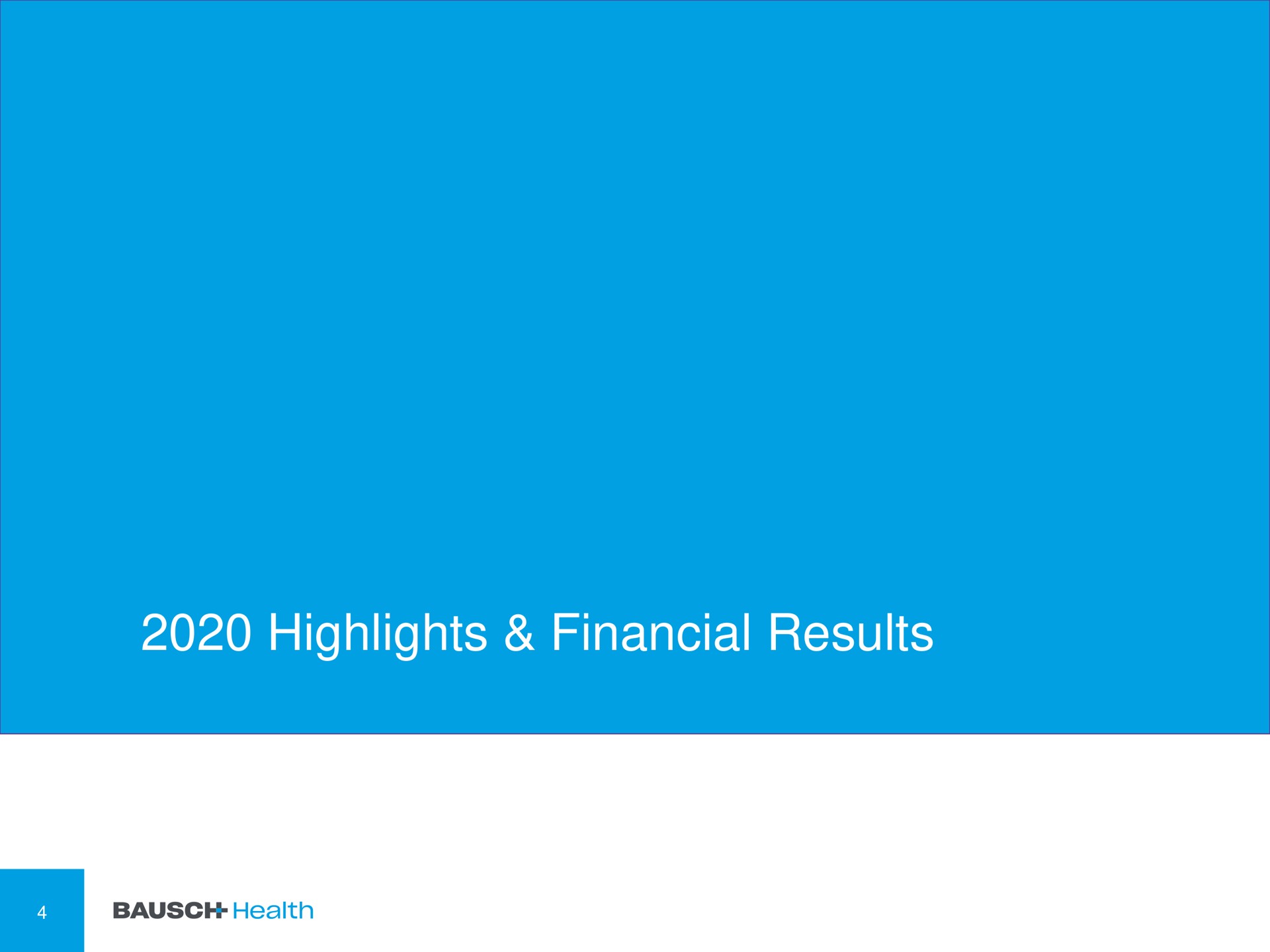 highlights financial results | Bausch Health Companies