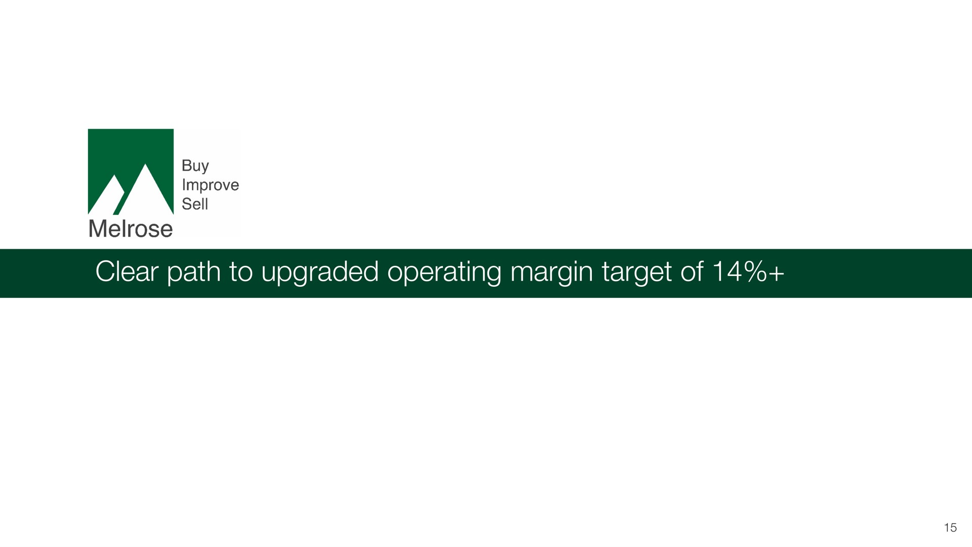 clear path to upgraded operating margin target of | Melrose
