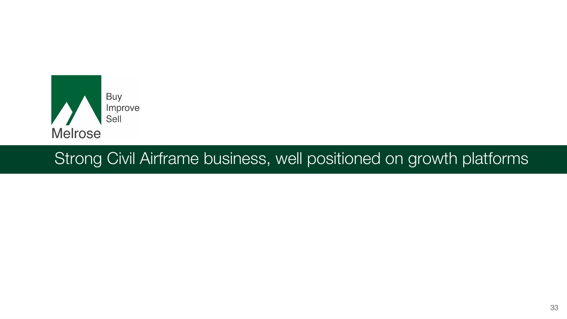 strong civil airframe business well positioned on growth platforms | Melrose