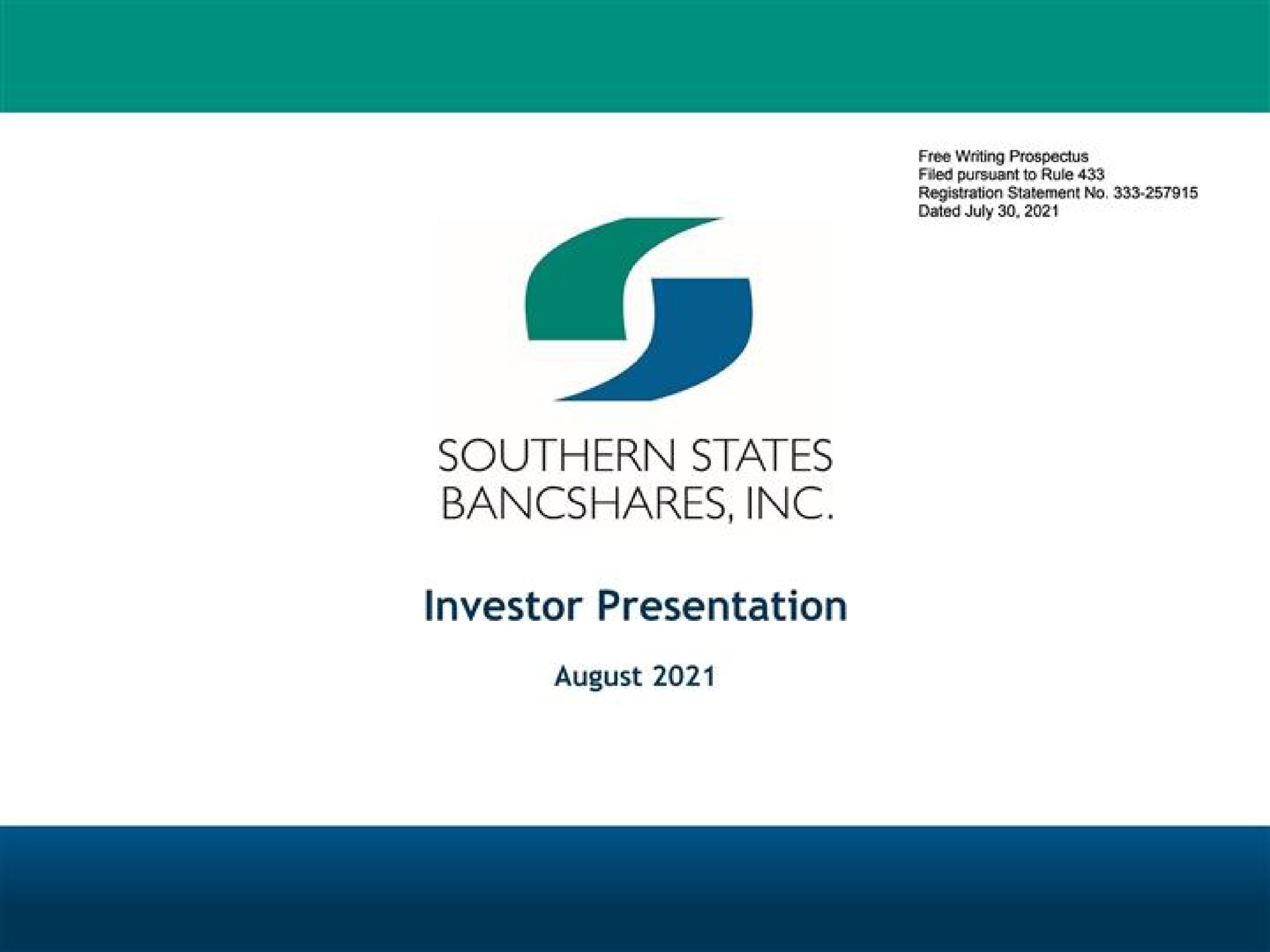 southern states investor presentation august | Southern States Bancshares