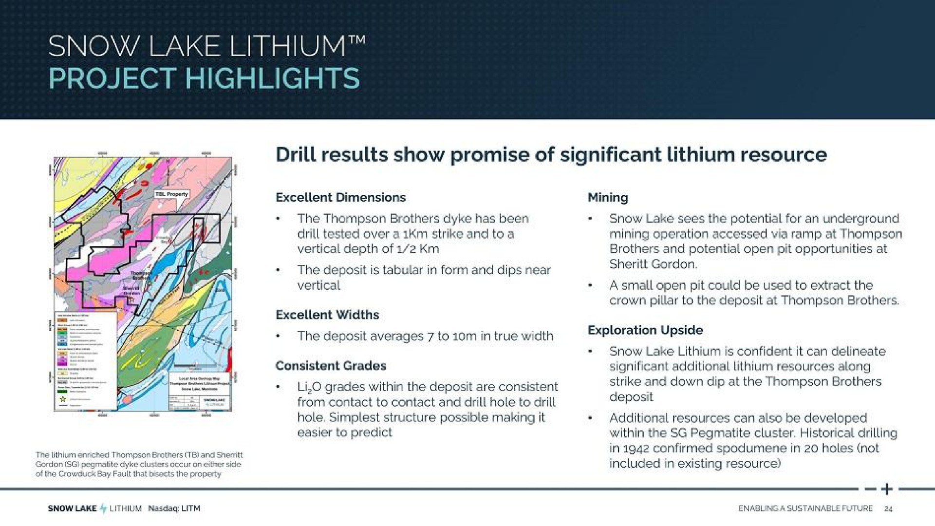 snow lake lithium project highlights | Snow Lake Resources