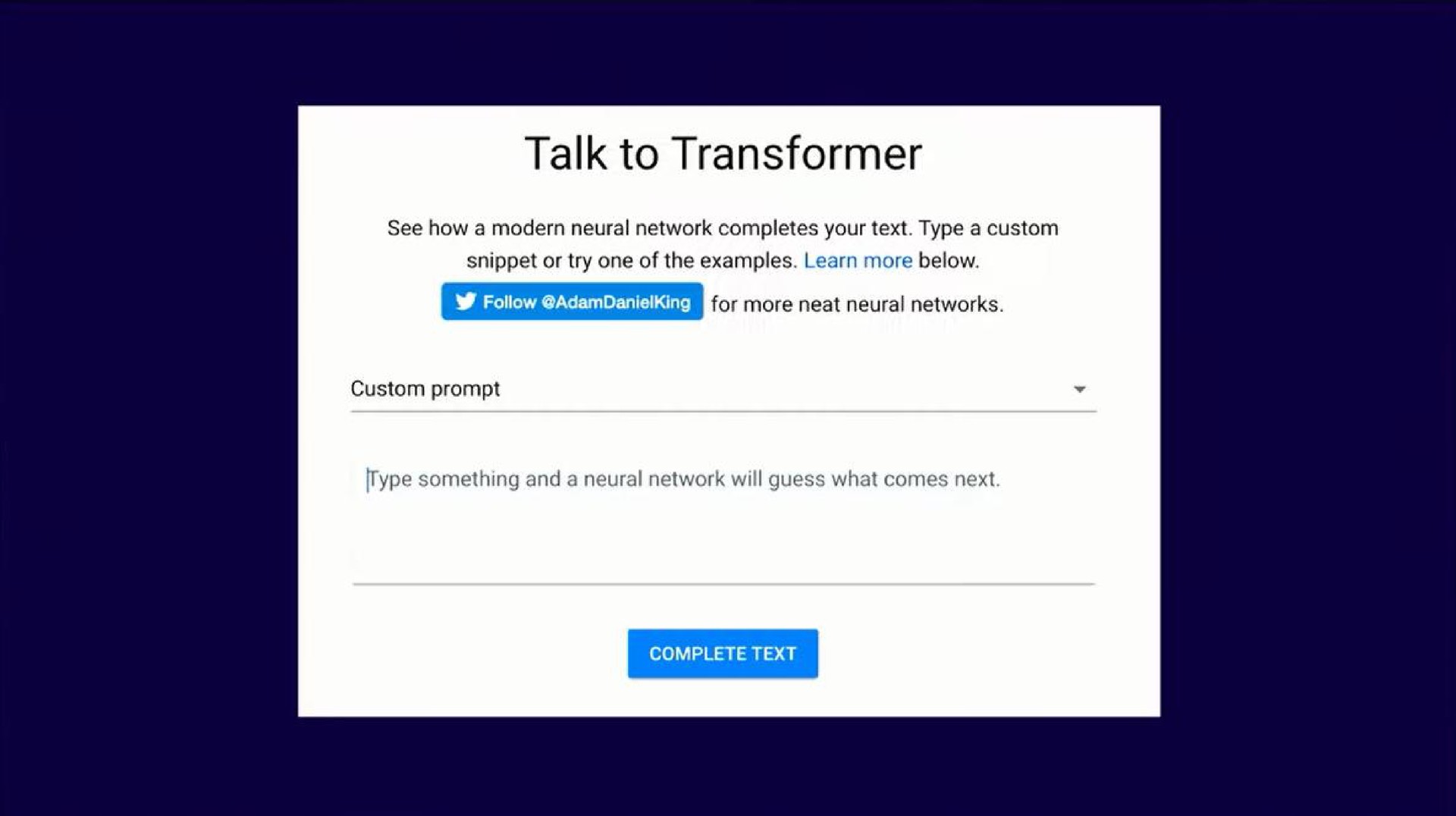 talk to transformer | OpenAI