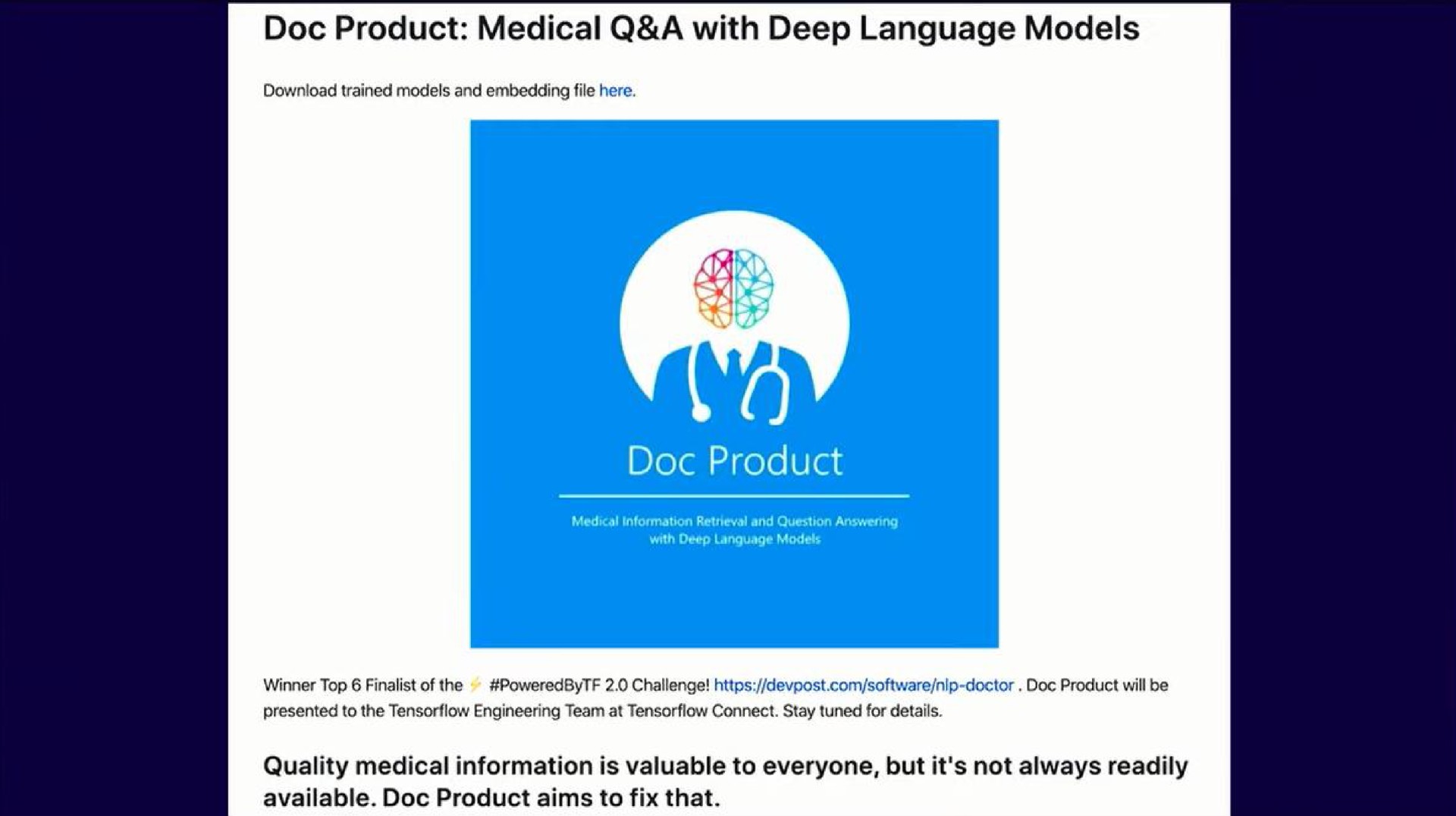 doc product medical a with deep language models doc product | OpenAI