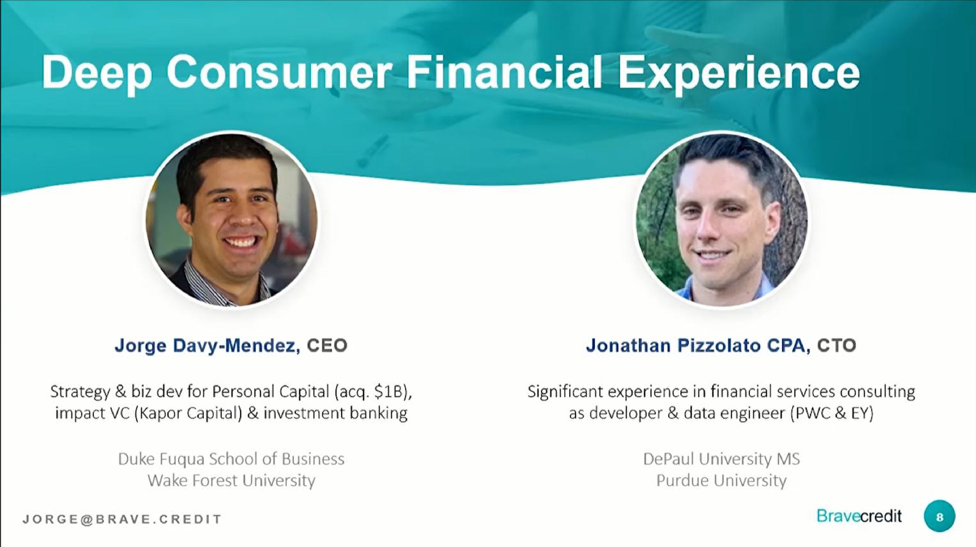 deep consumer financial experience | BraveCredit