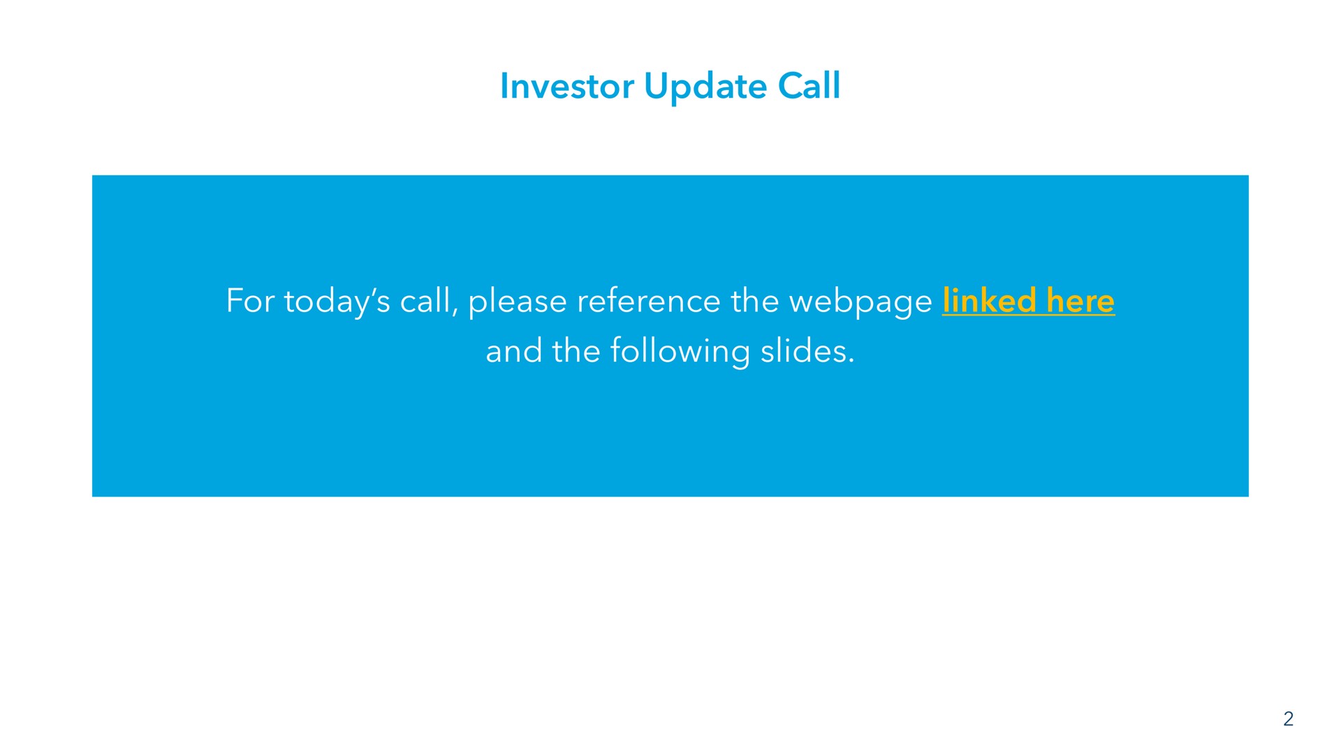 investor update call for today call please reference the linked here and the following slides | NewFortress Energy