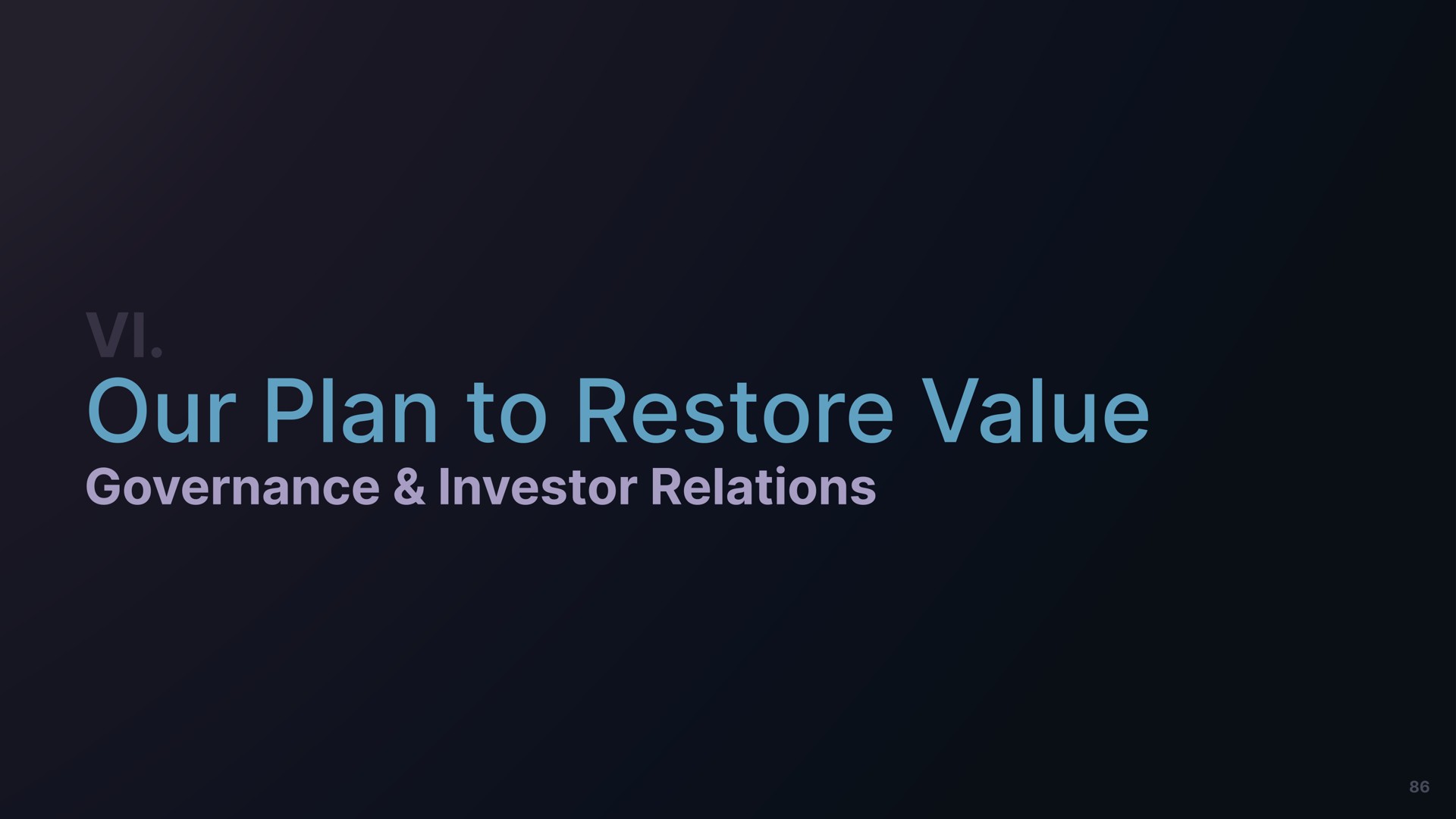 our plan to restore value governance investor relations | Freeman Capital Management