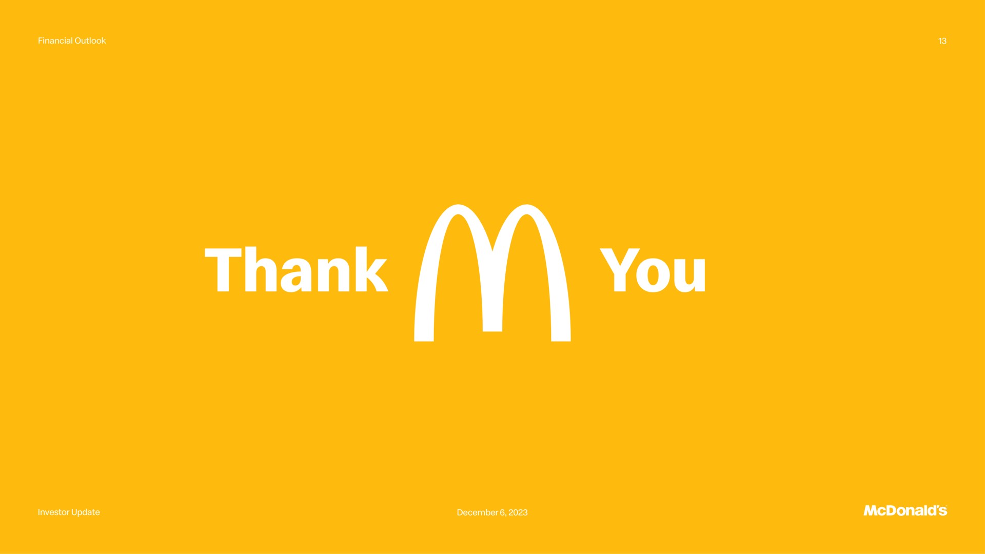 thank you | McDonald's