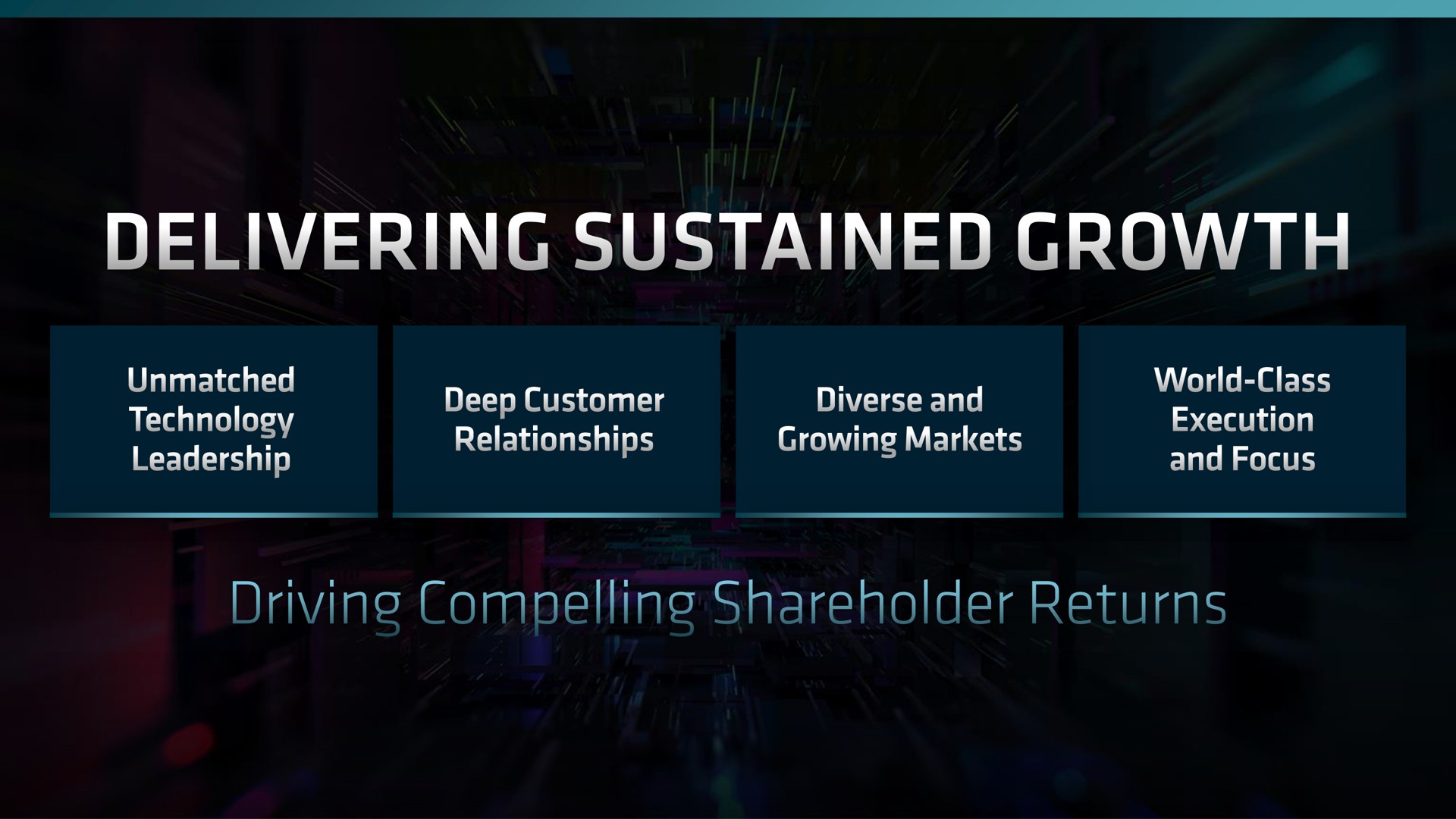 delivering sustained growth compelling shareholder returns | AMD