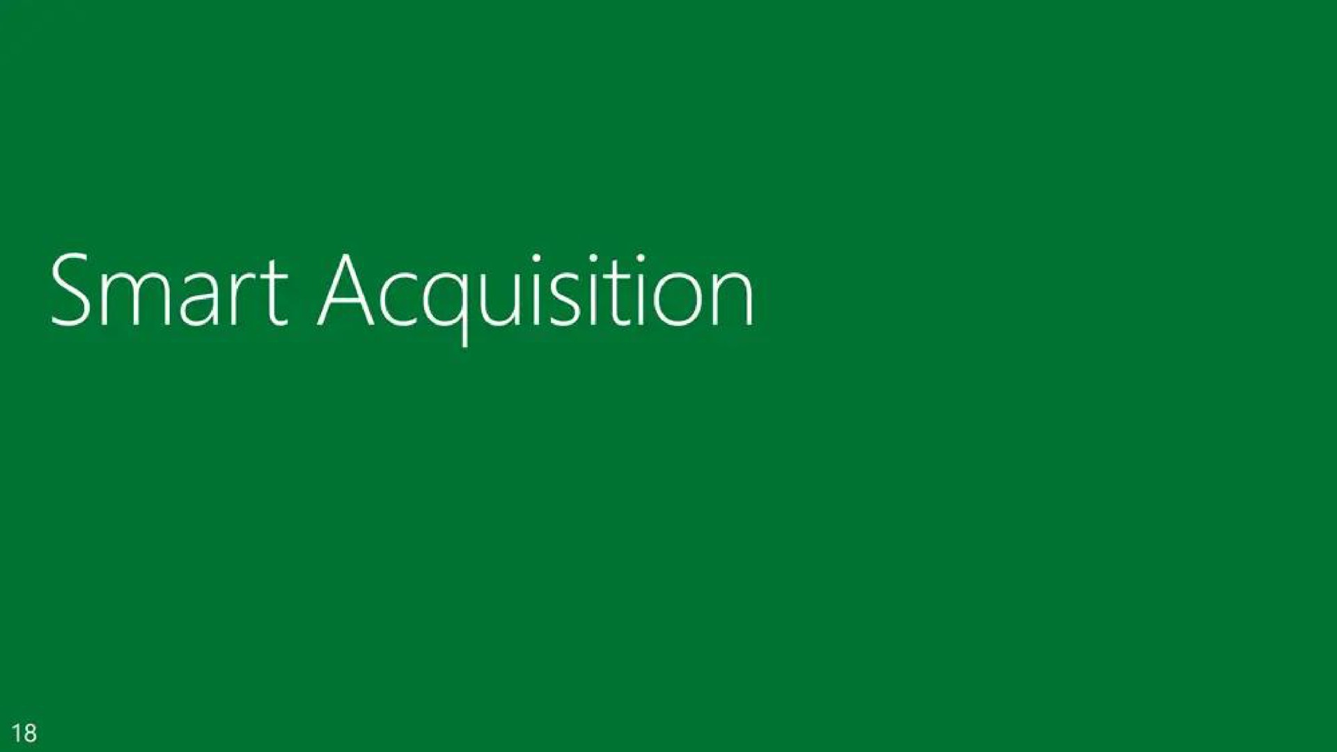 smart acquisition | Microsoft