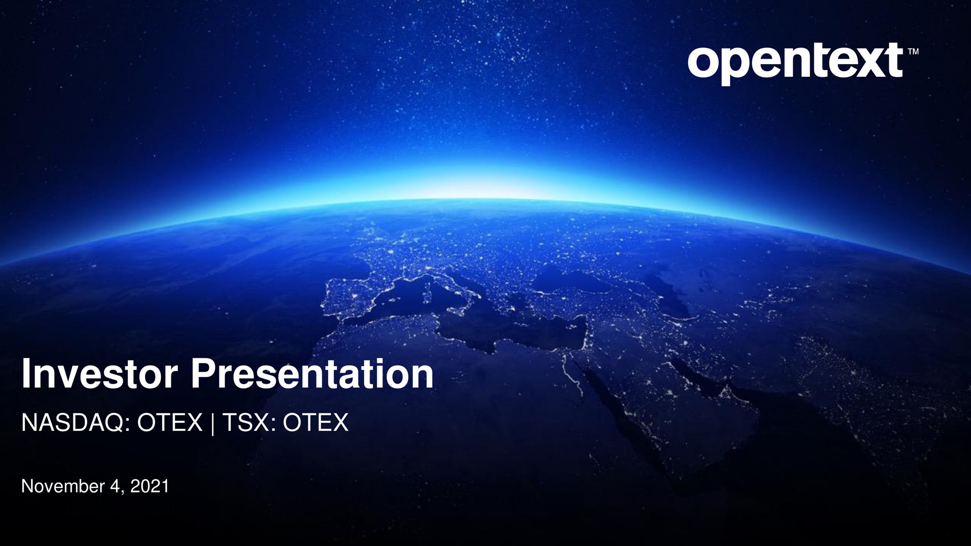 investor presentation a be | OpenText