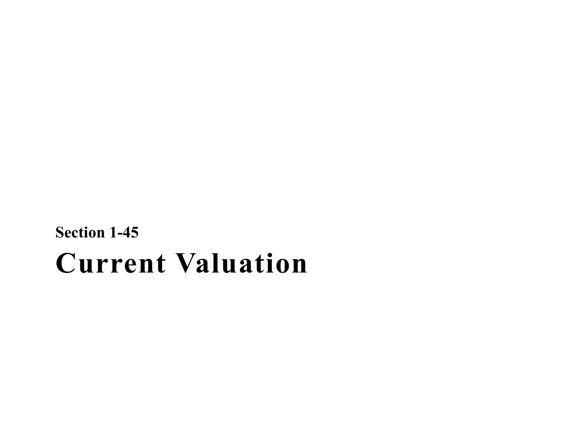 section current valuation | Bear Stearns