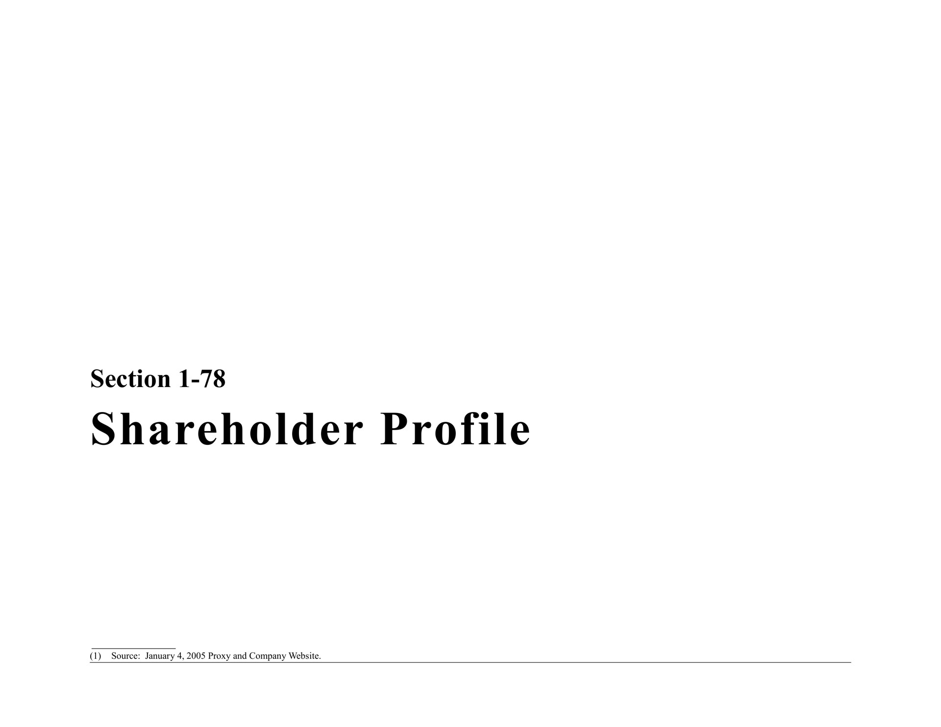 section shareholder profile | Bear Stearns