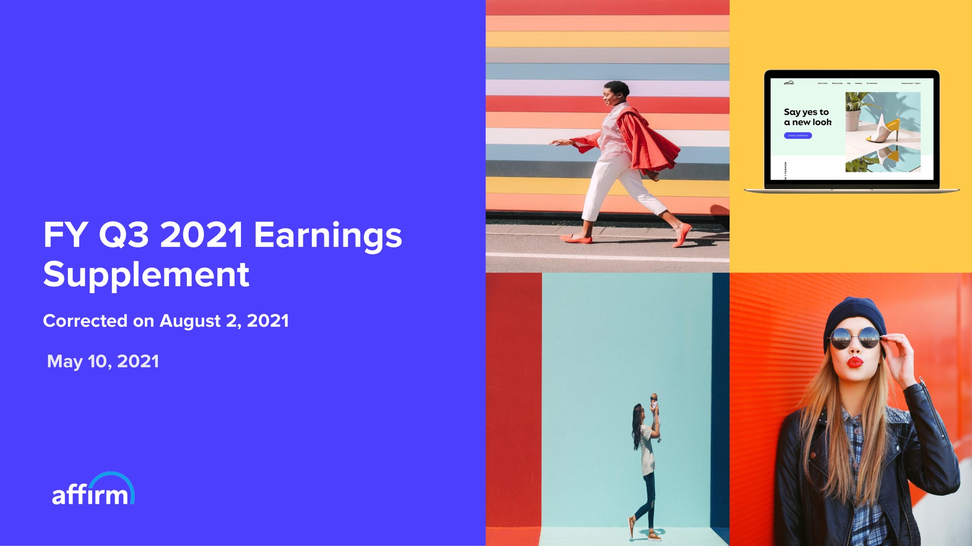 earnings supplement corrected on august affirm | Affirm