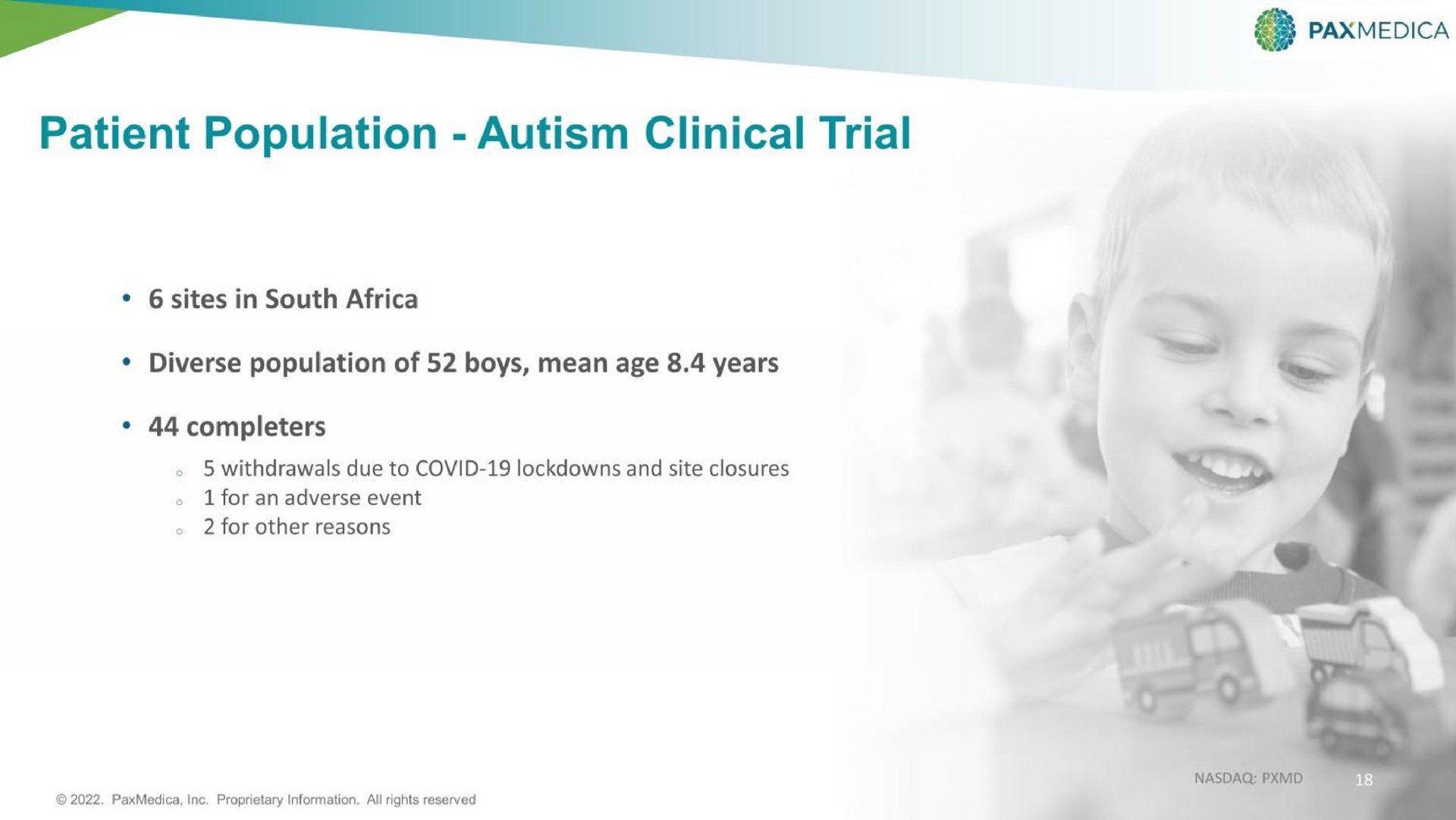patient population autism clinical trial | PaxMedica