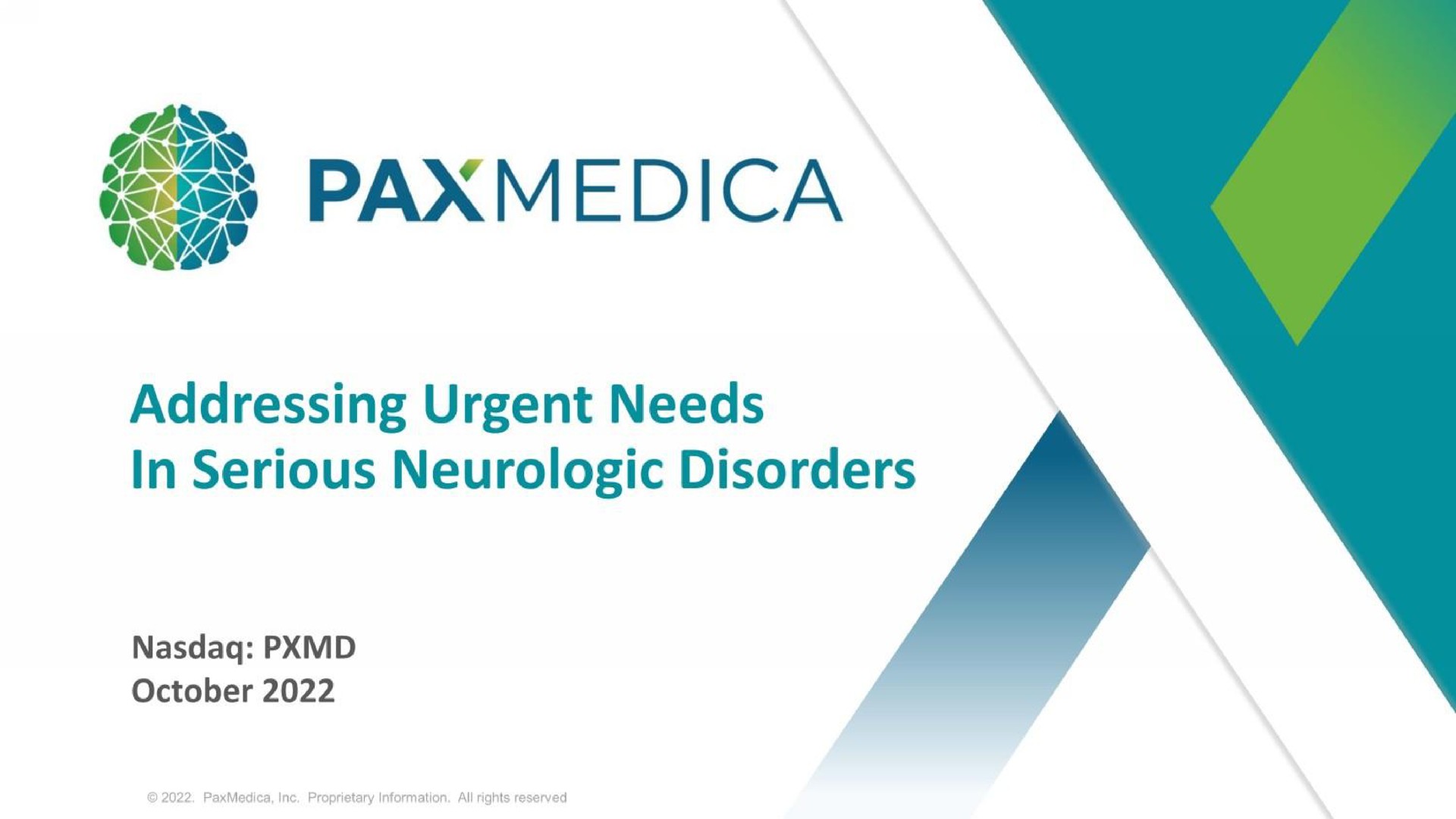 addressing urgent needs in serious disorders | PaxMedica