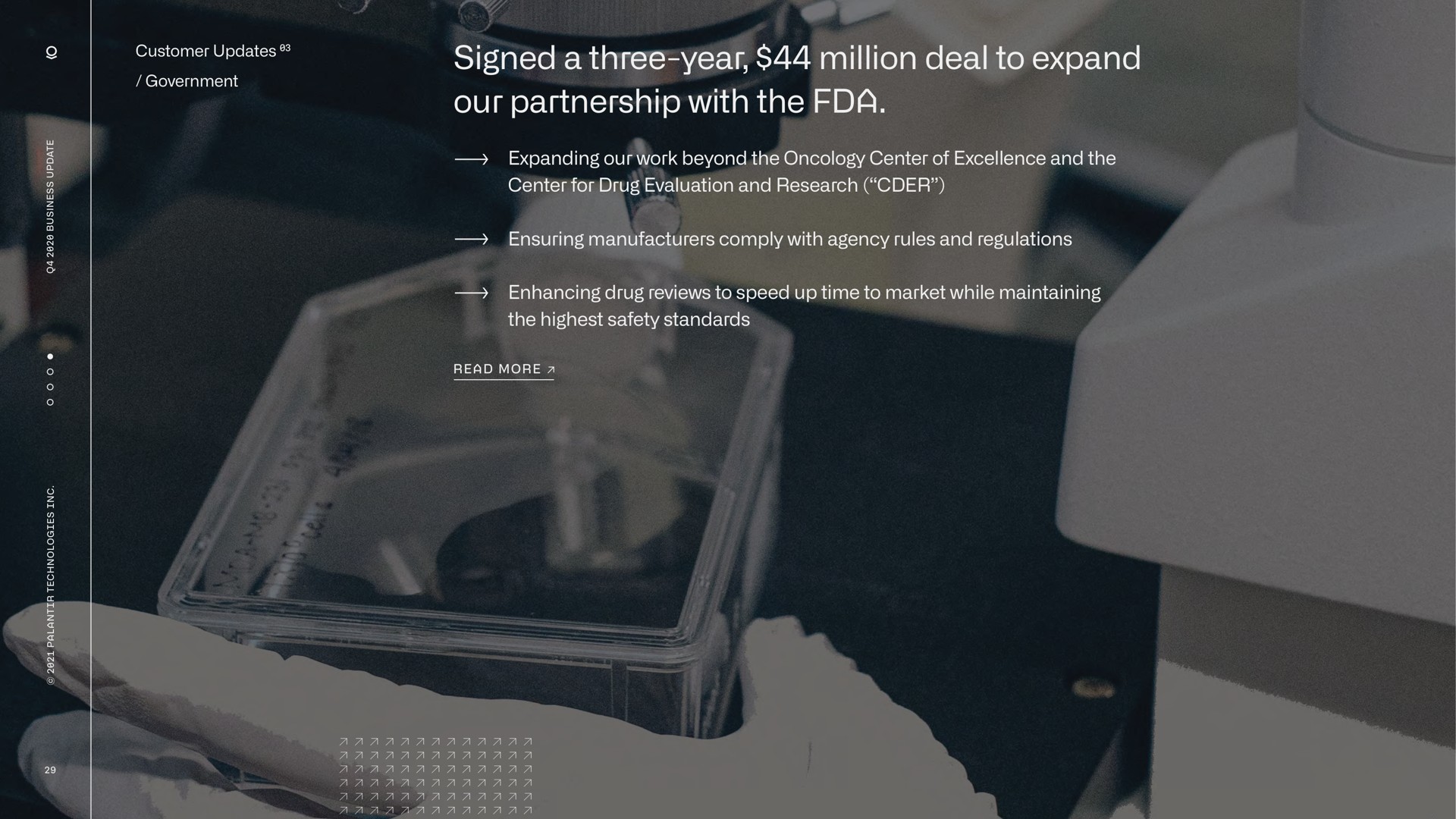 signed a three year million deal to expand our partnership with the | Palantir