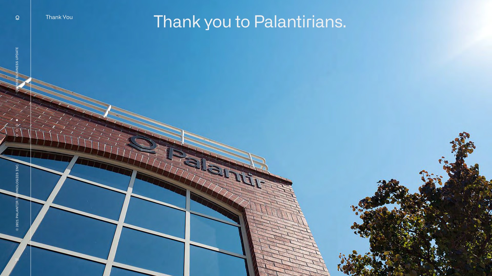 thank you to | Palantir