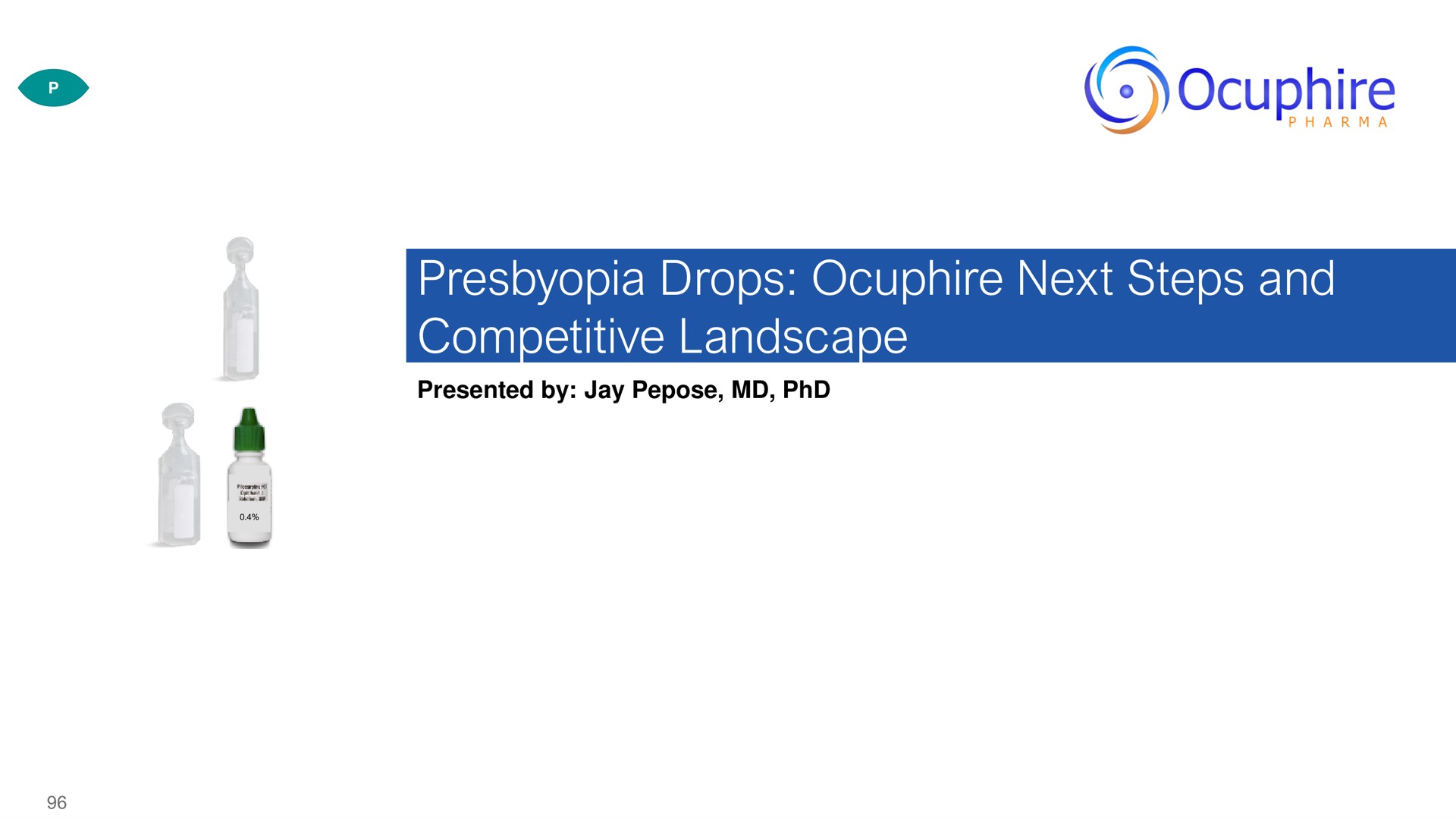 presbyopia drops next steps and competitive landscape | Ocuphire Pharma