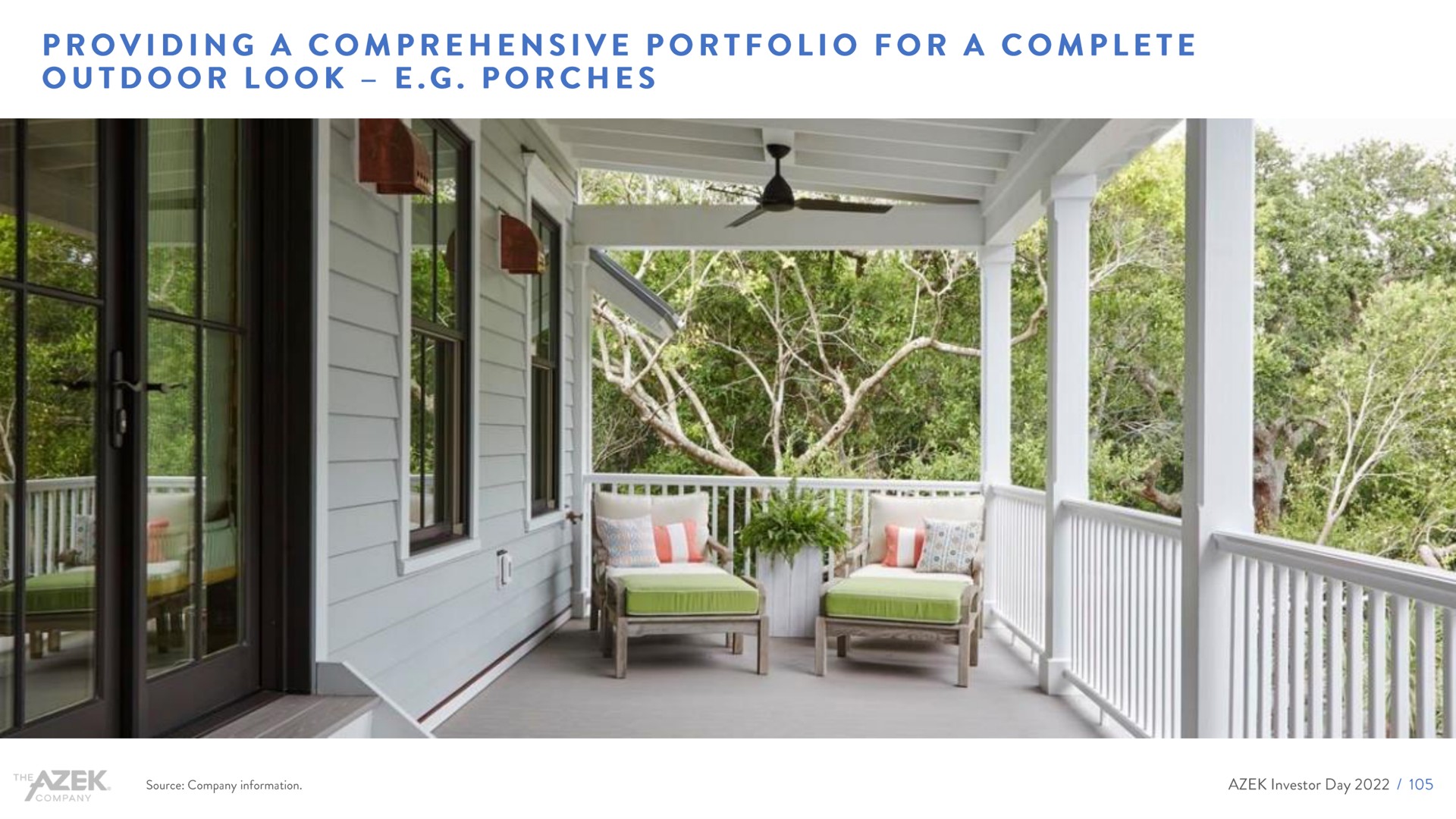 providing a comprehensive portfolio for a complete outdoor look porches | Azek