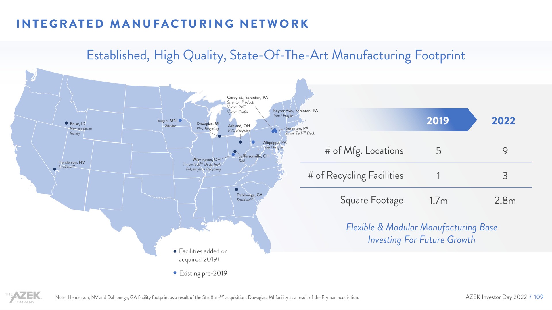 integrated manufacturing network established high quality state of the art manufacturing footprint | Azek