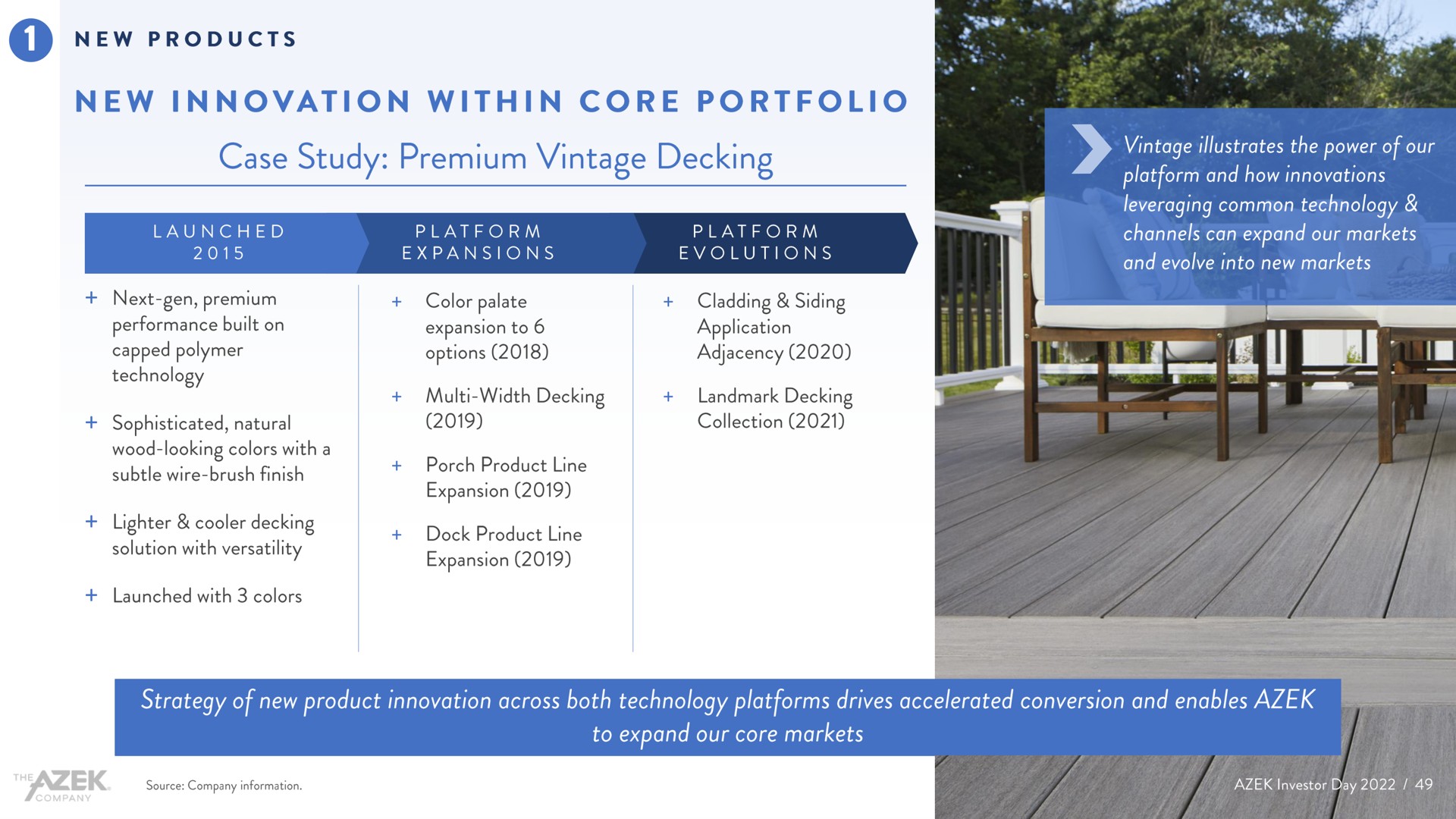 new innovation within core portfolio case study premium vintage decking | Azek