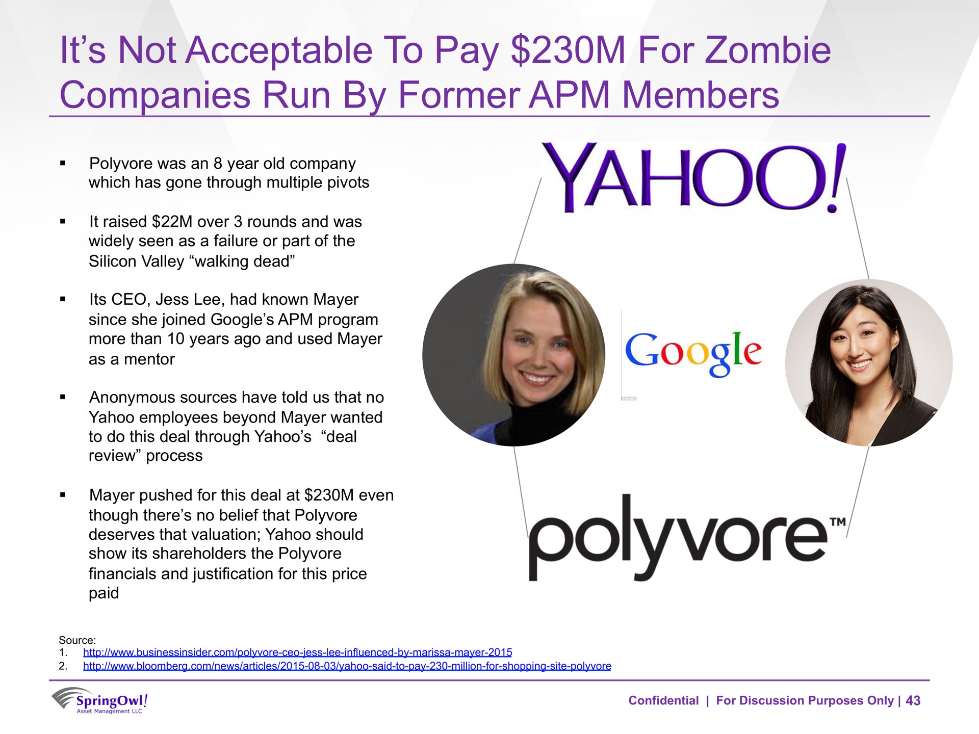 it not acceptable to pay for zombie companies run by former members | SpringOwl
