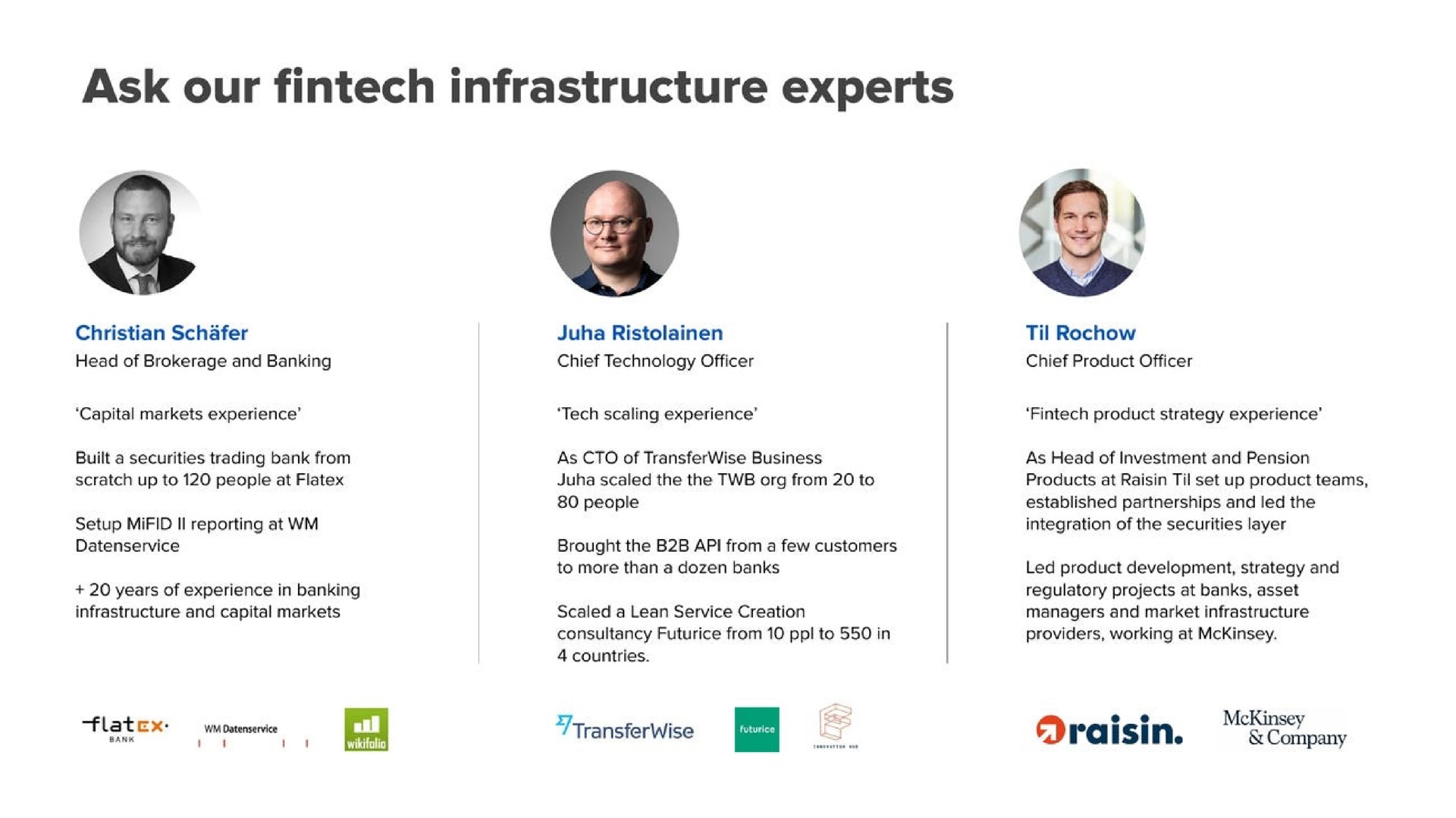 ask our infrastructure experts | Upvest