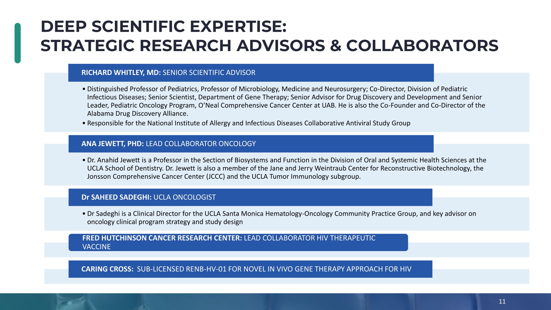 deep scientific strategic research advisors collaborators | Enochian Biosciences